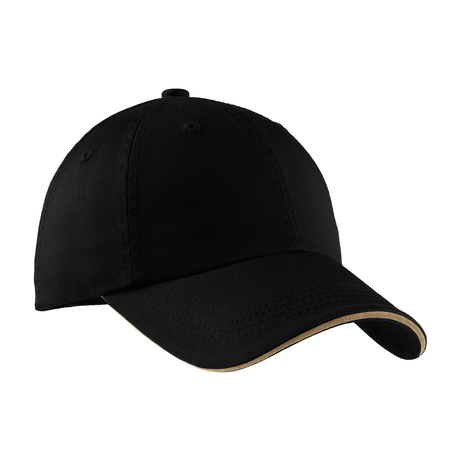 Sandwich Bill Cap with Striped Closure - Thumbnail Image