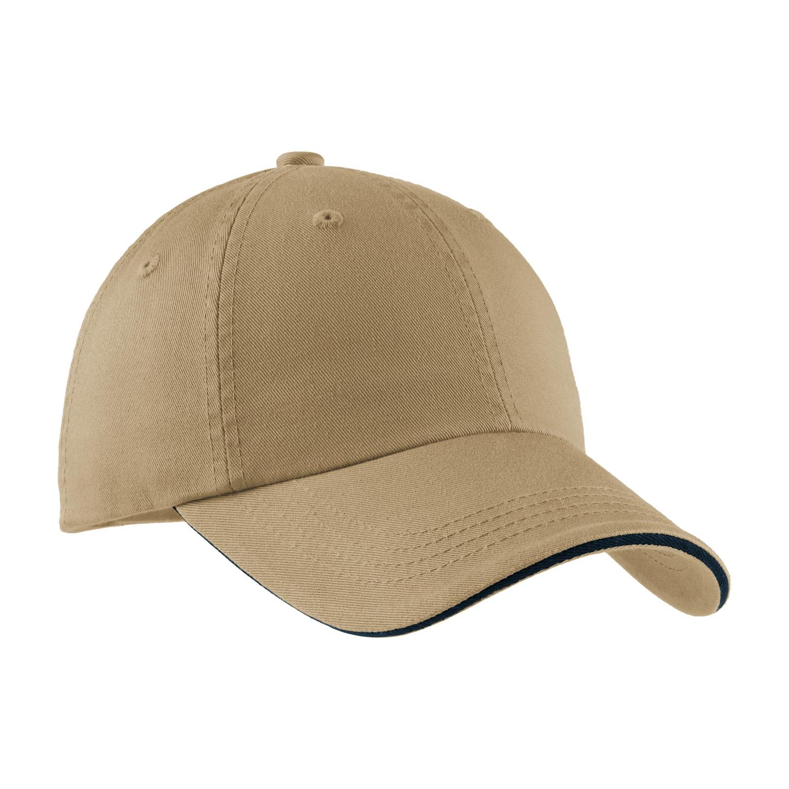 Sandwich Bill Cap with Striped Closure - Thumbnail Image