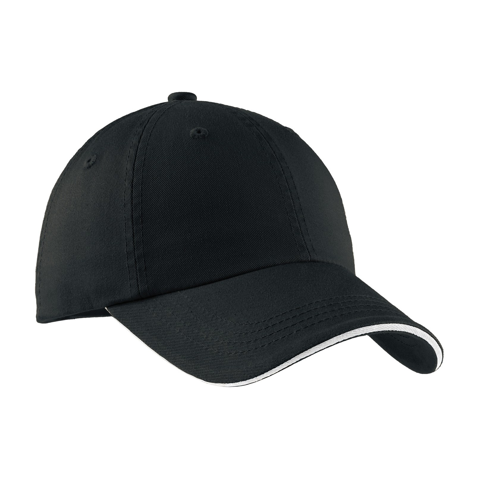 Sandwich Bill Cap with Striped Closure - Thumbnail Image