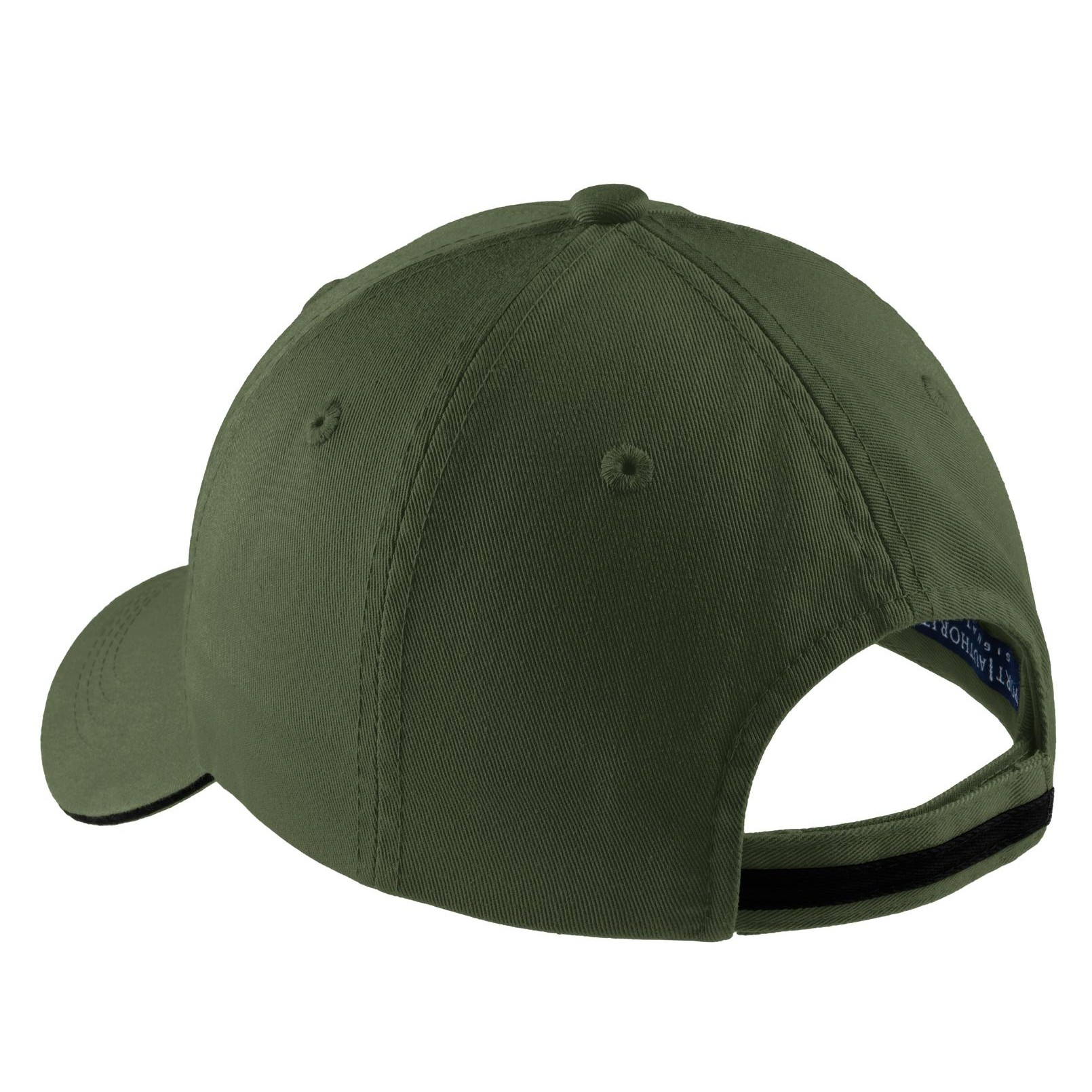 Sandwich Bill Cap with Striped Closure - Thumbnail Image