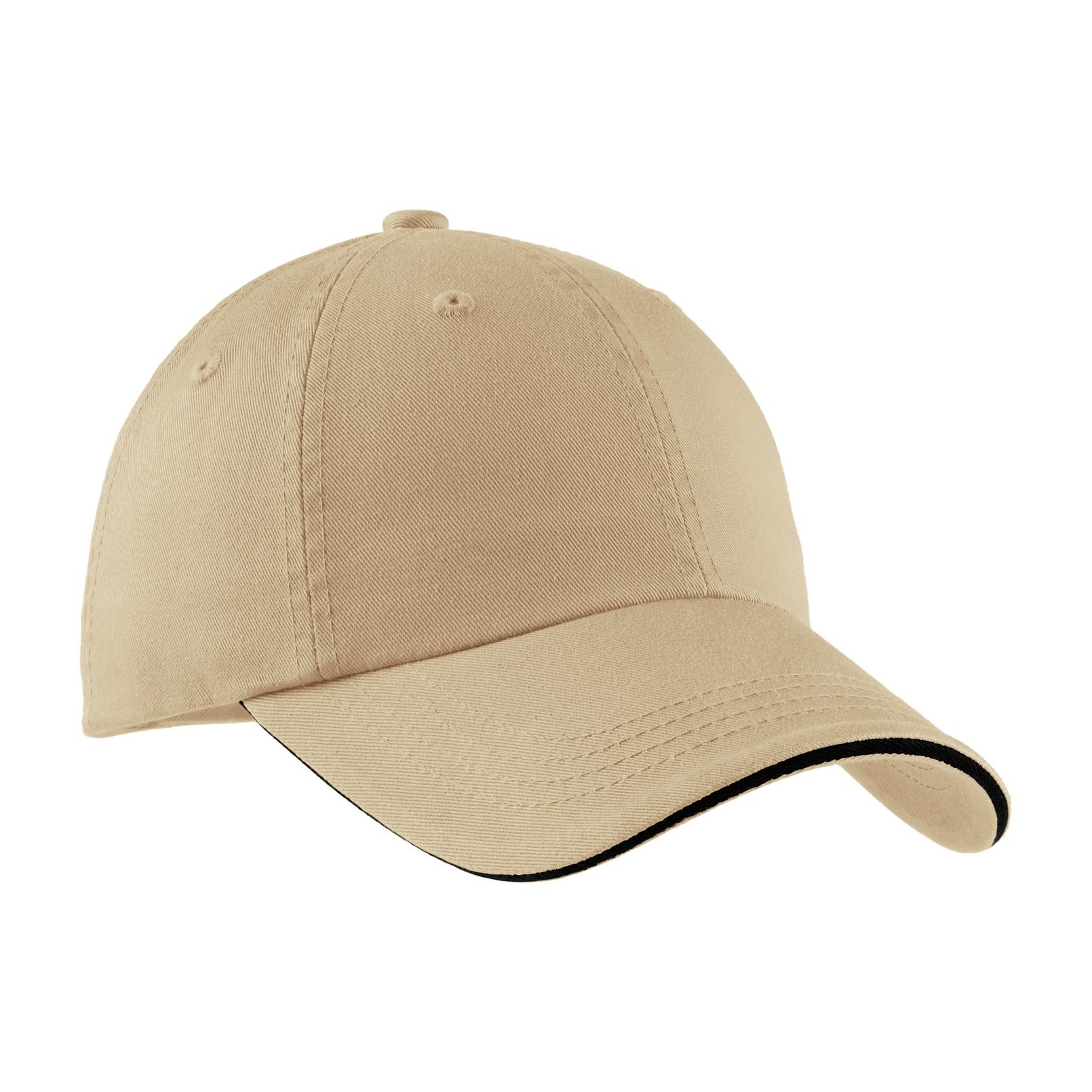 Sandwich Bill Cap with Striped Closure - Thumbnail Image