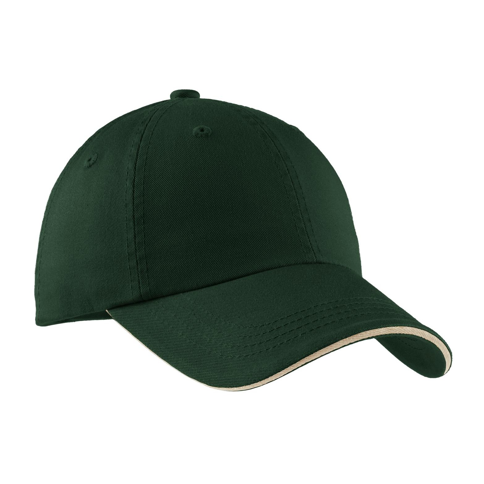 Sandwich Bill Cap with Striped Closure - Thumbnail Image