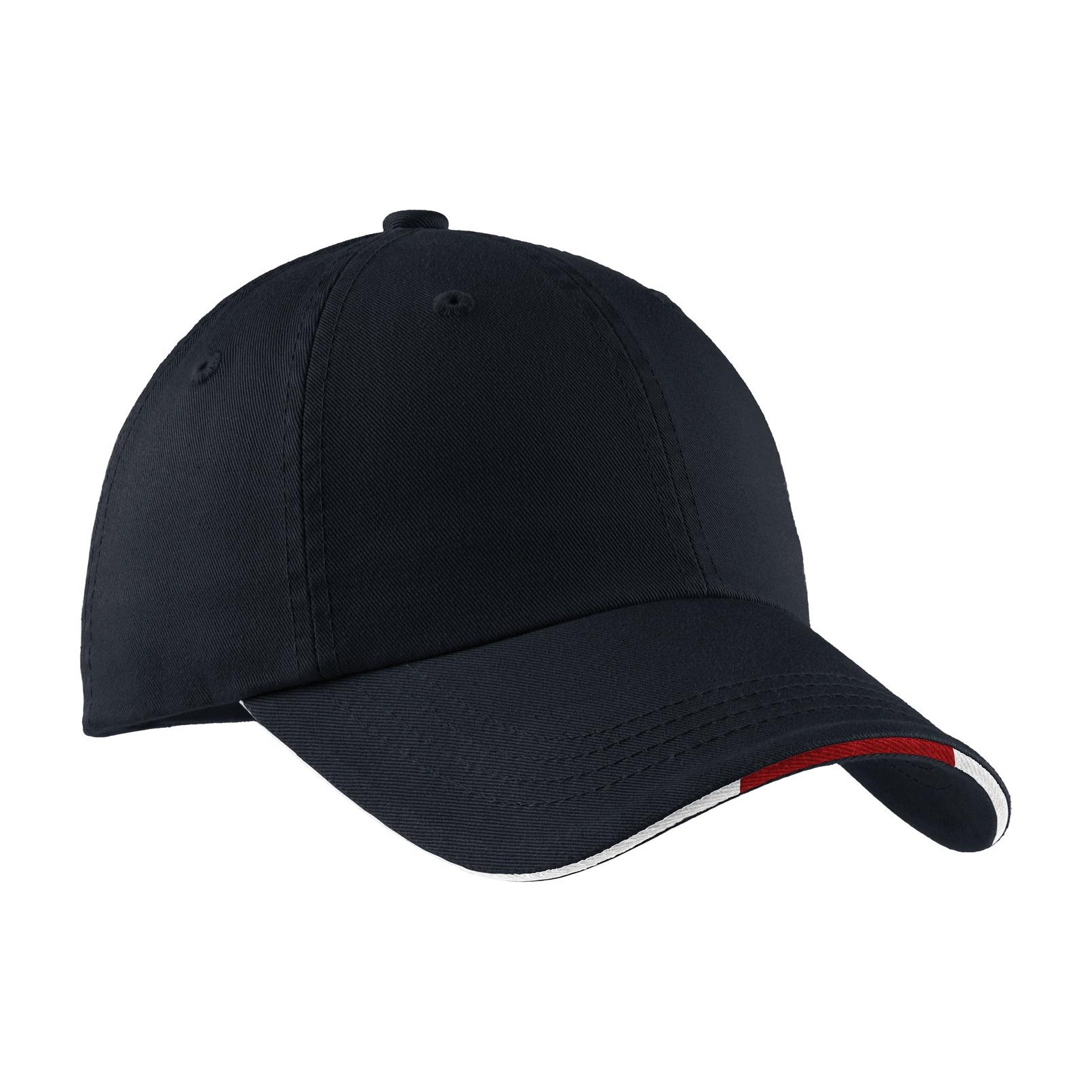 Sandwich Bill Cap with Striped Closure - Thumbnail Image