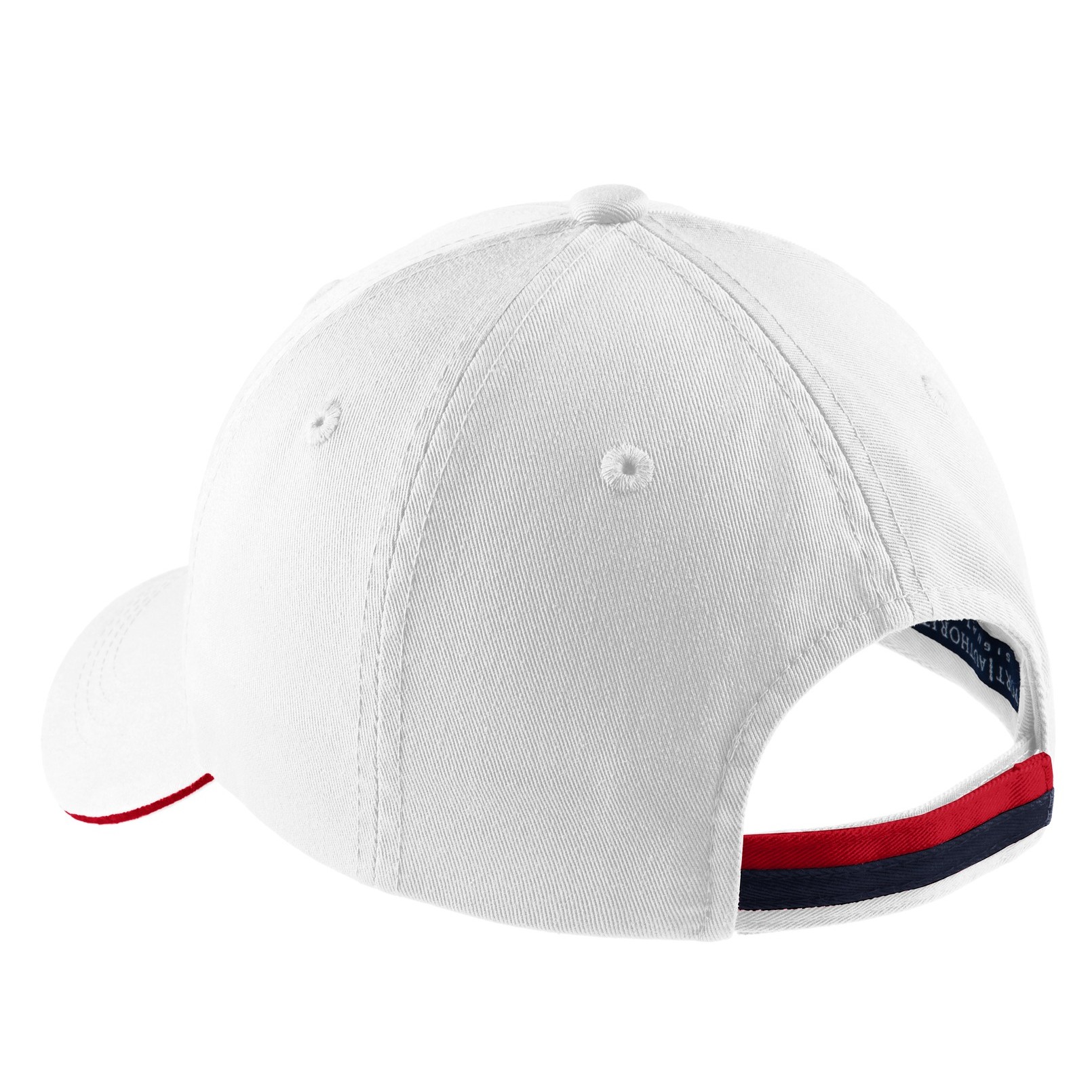 Sandwich Bill Cap with Striped Closure - Thumbnail Image