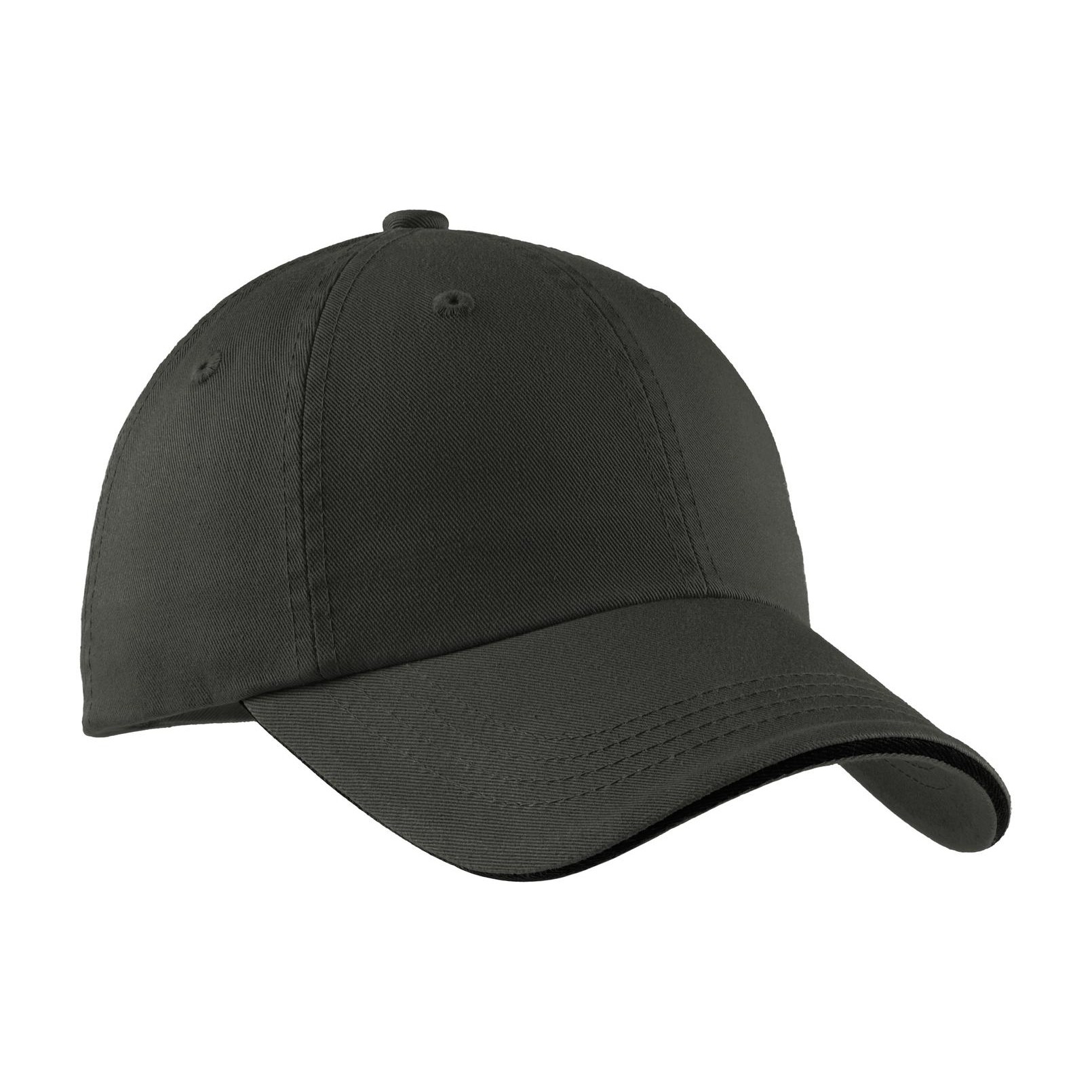 Sandwich Bill Cap with Striped Closure - Thumbnail Image