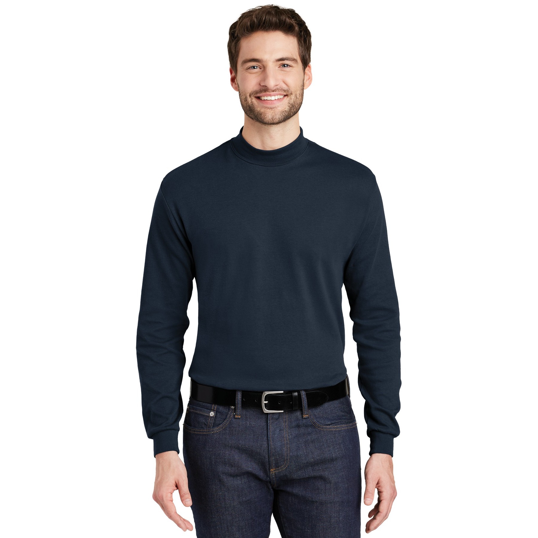 Interlock Knit Mock Turtleneck - Thumbnail Image