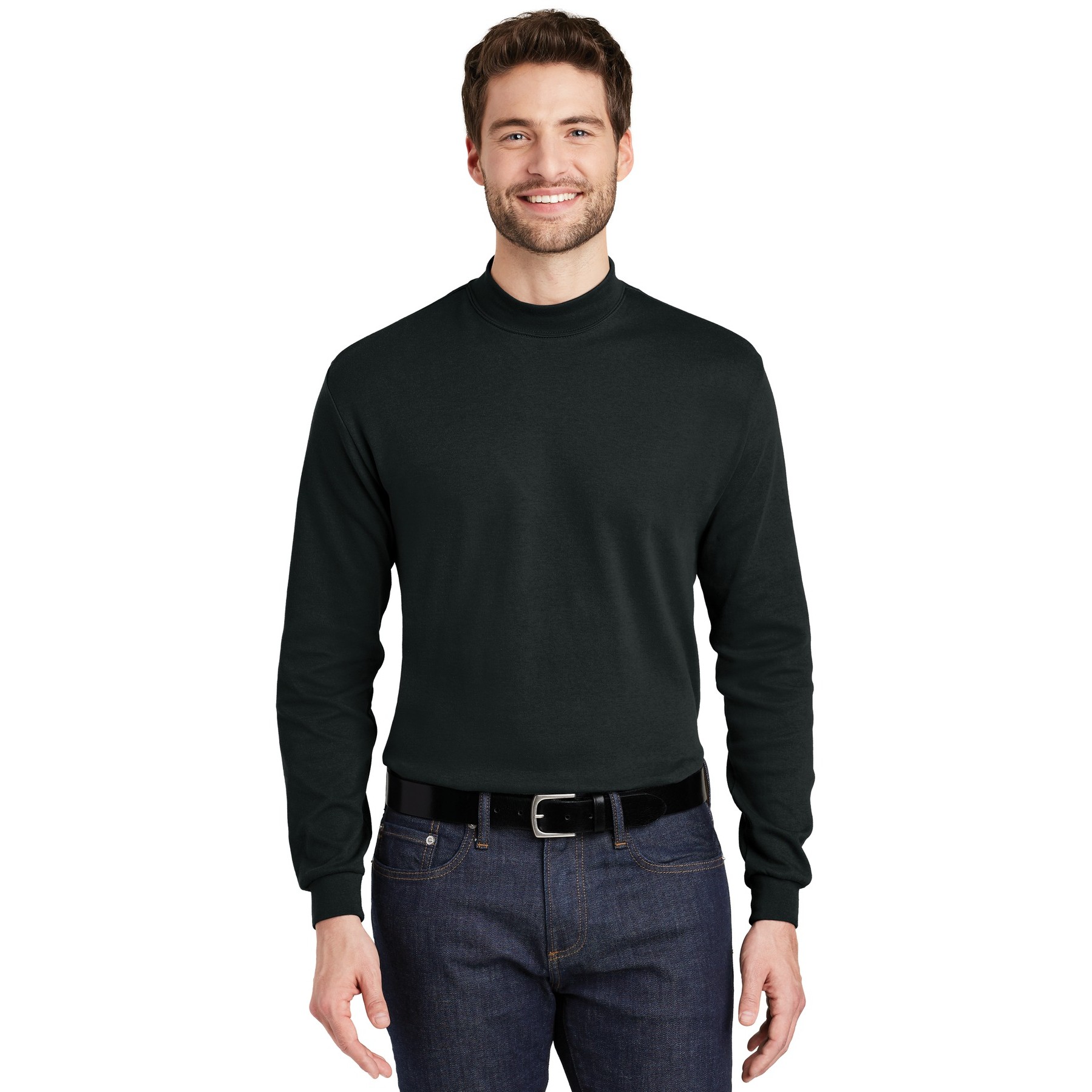 Interlock Knit Mock Turtleneck - Thumbnail Image