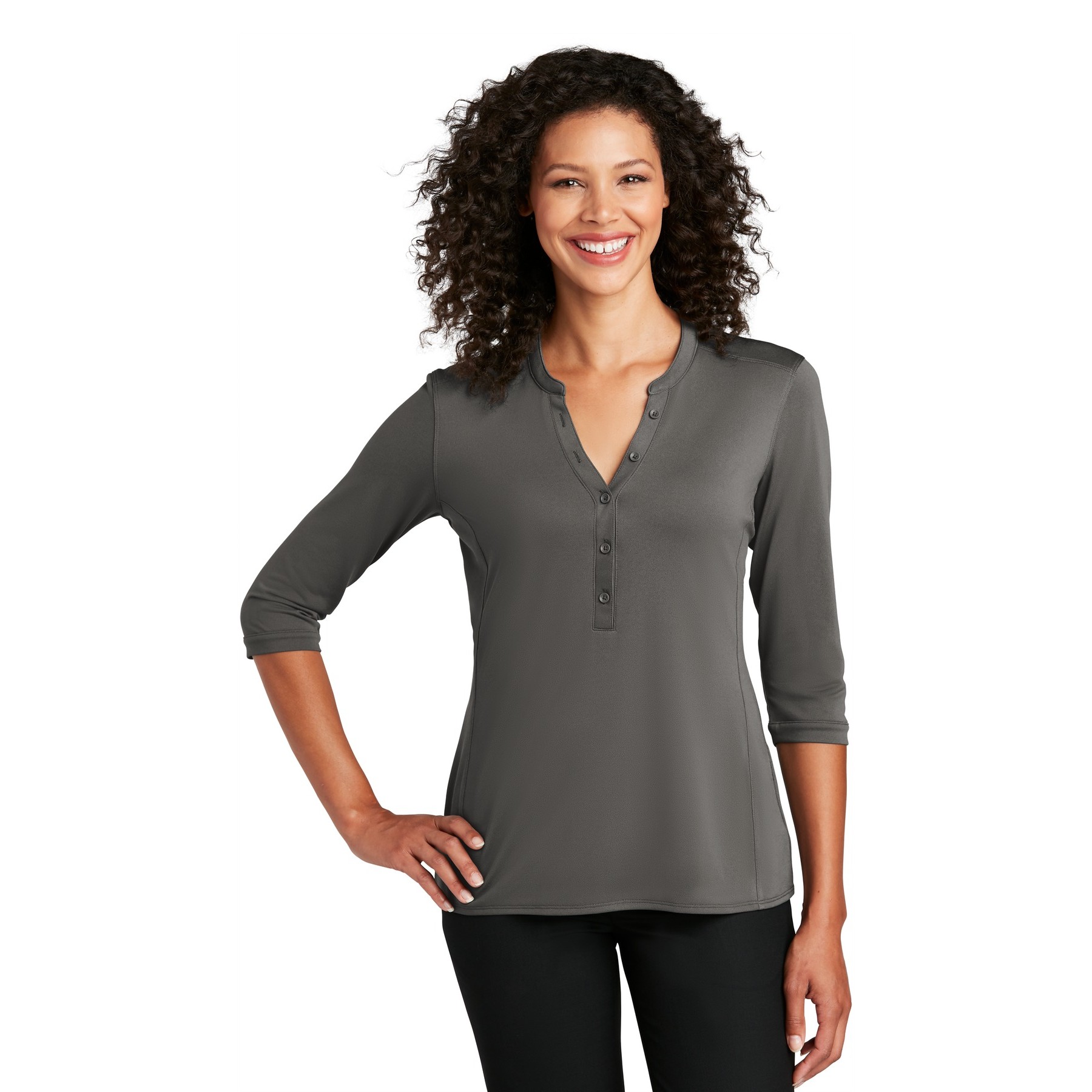 Women's UV Choice Pique Henley - Thumbnail Image