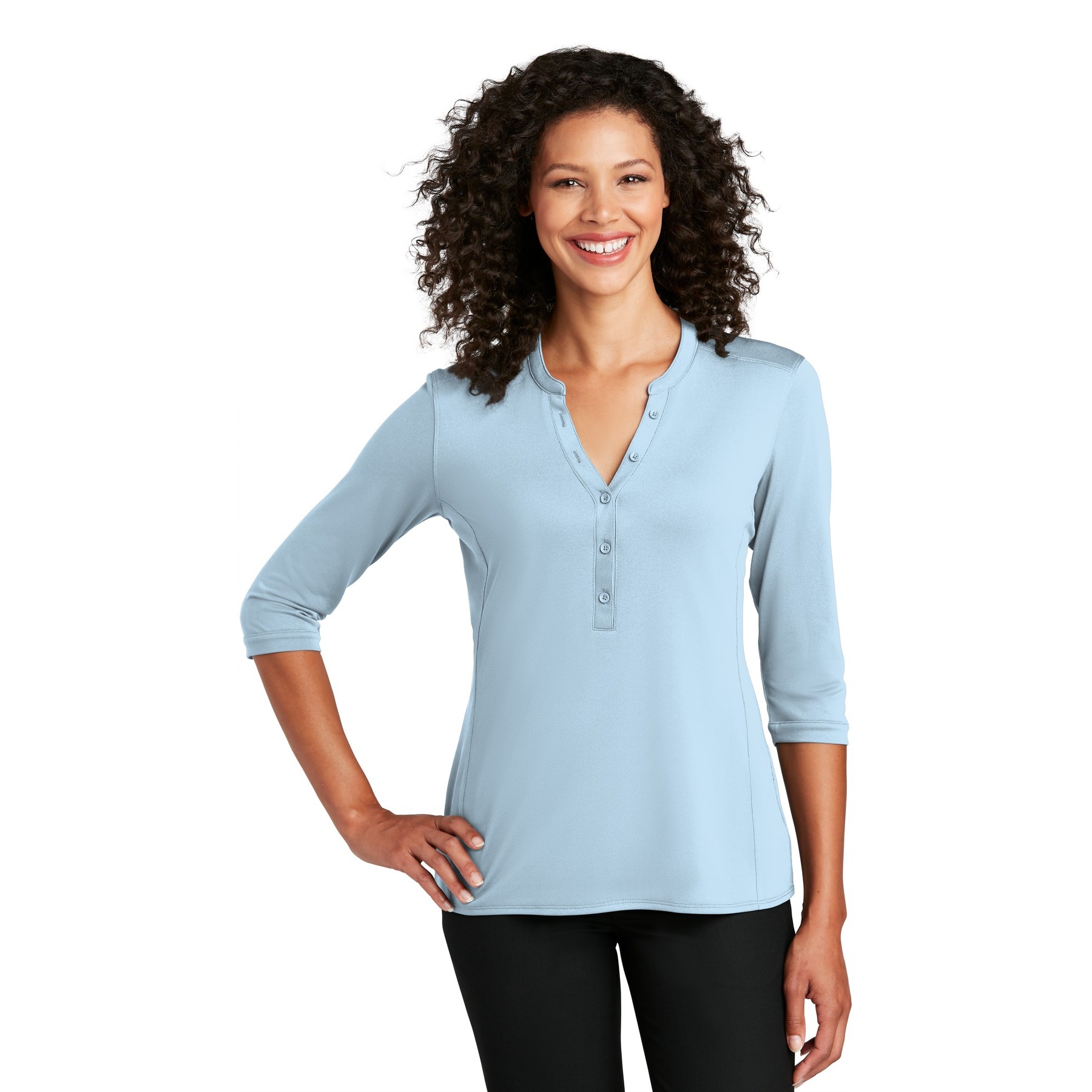 Women's UV Choice Pique Henley - Thumbnail Image