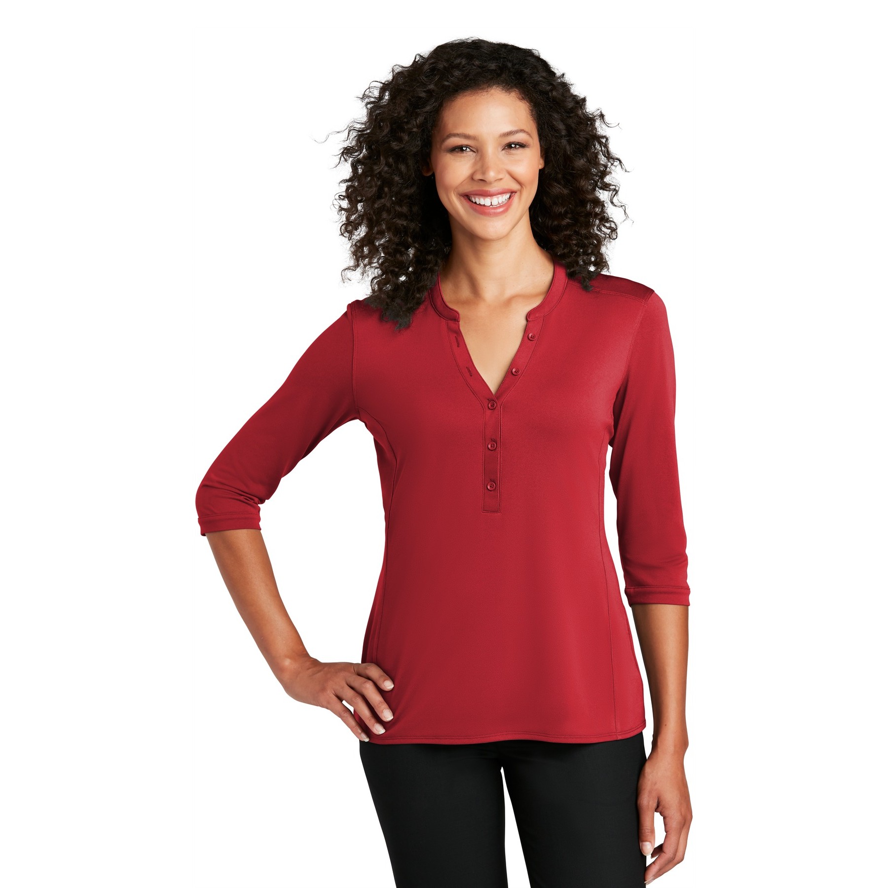 Women's UV Choice Pique Henley - Thumbnail Image