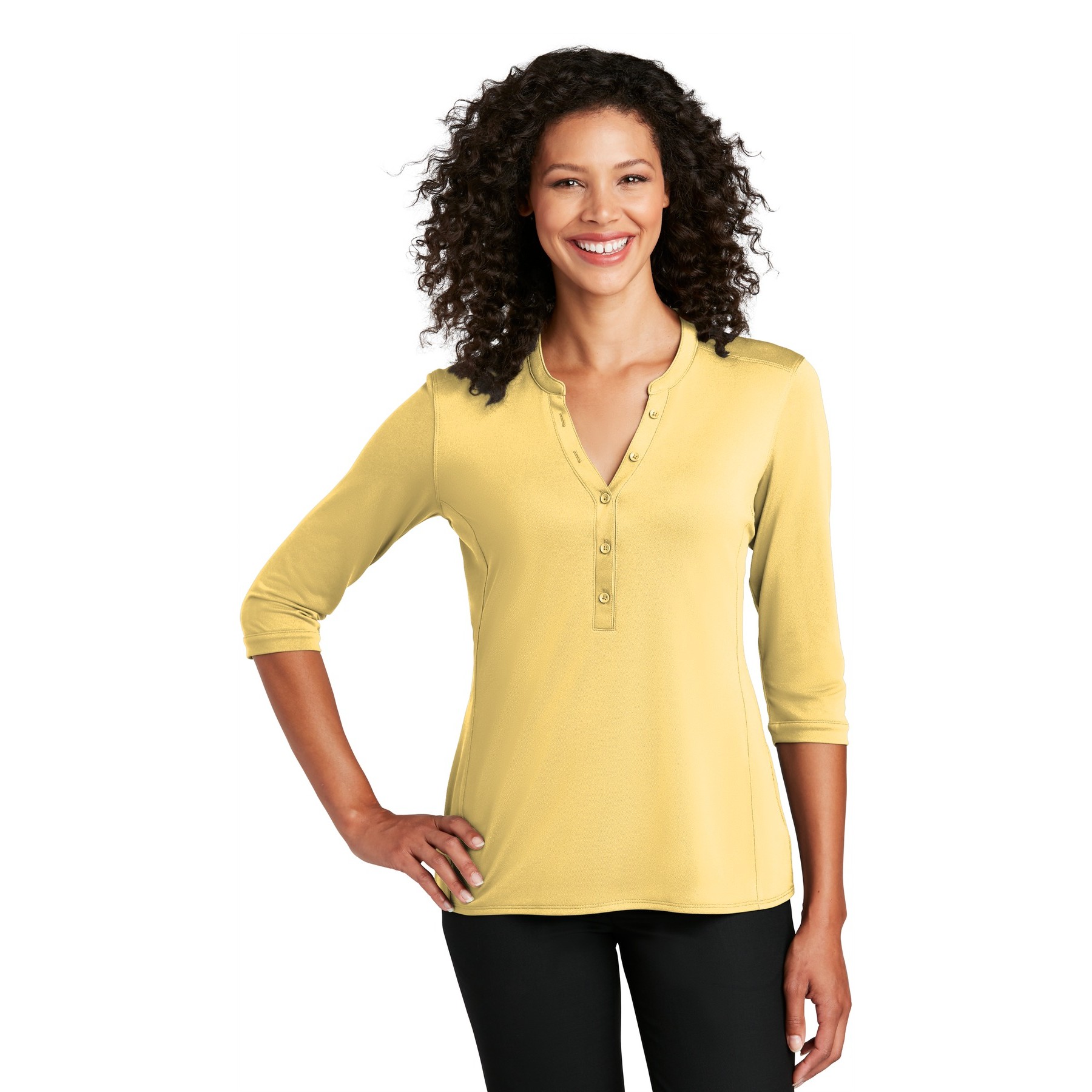 Women's UV Choice Pique Henley - Thumbnail Image
