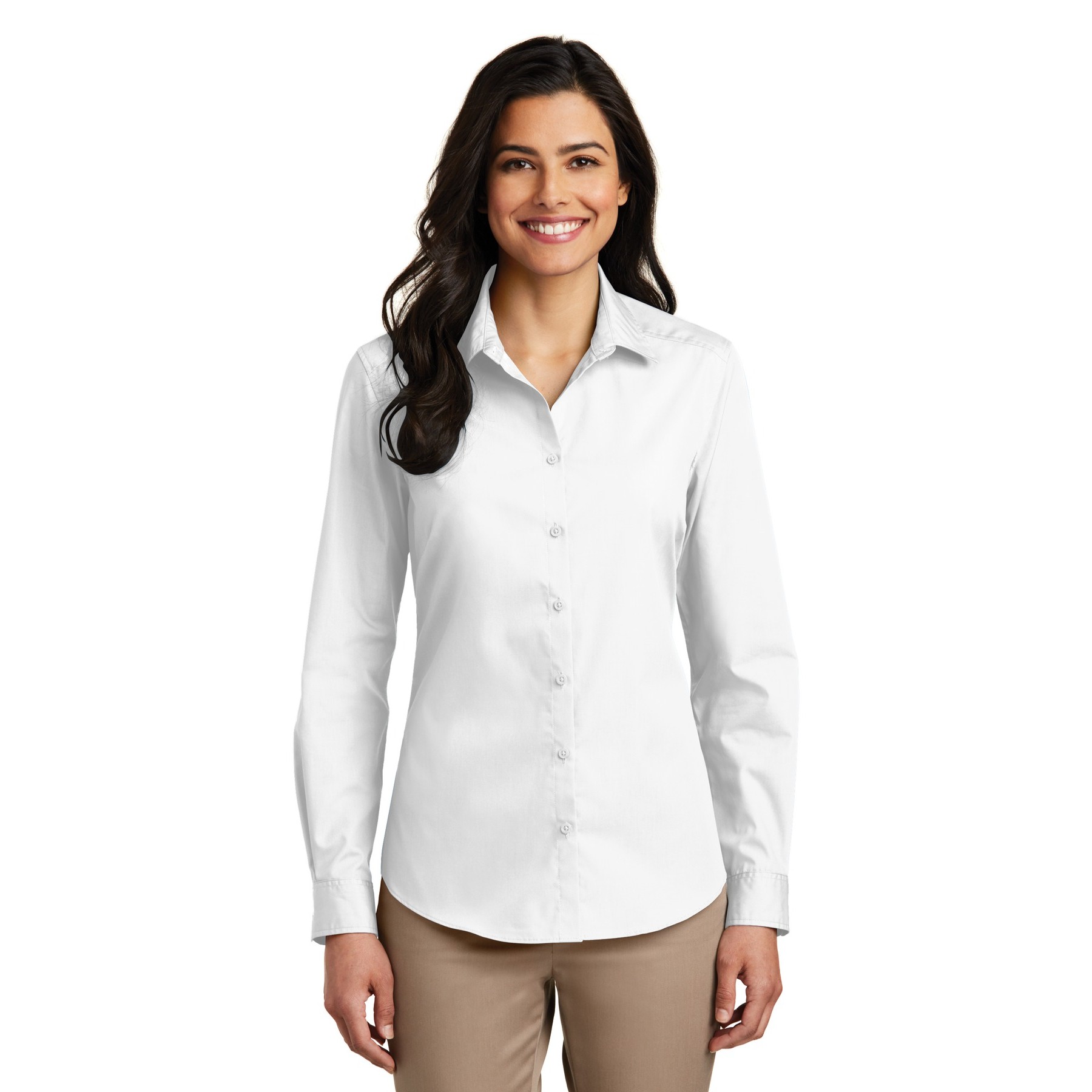 Women's Long Sleeve Carefree Poplin Shirt - Main Image