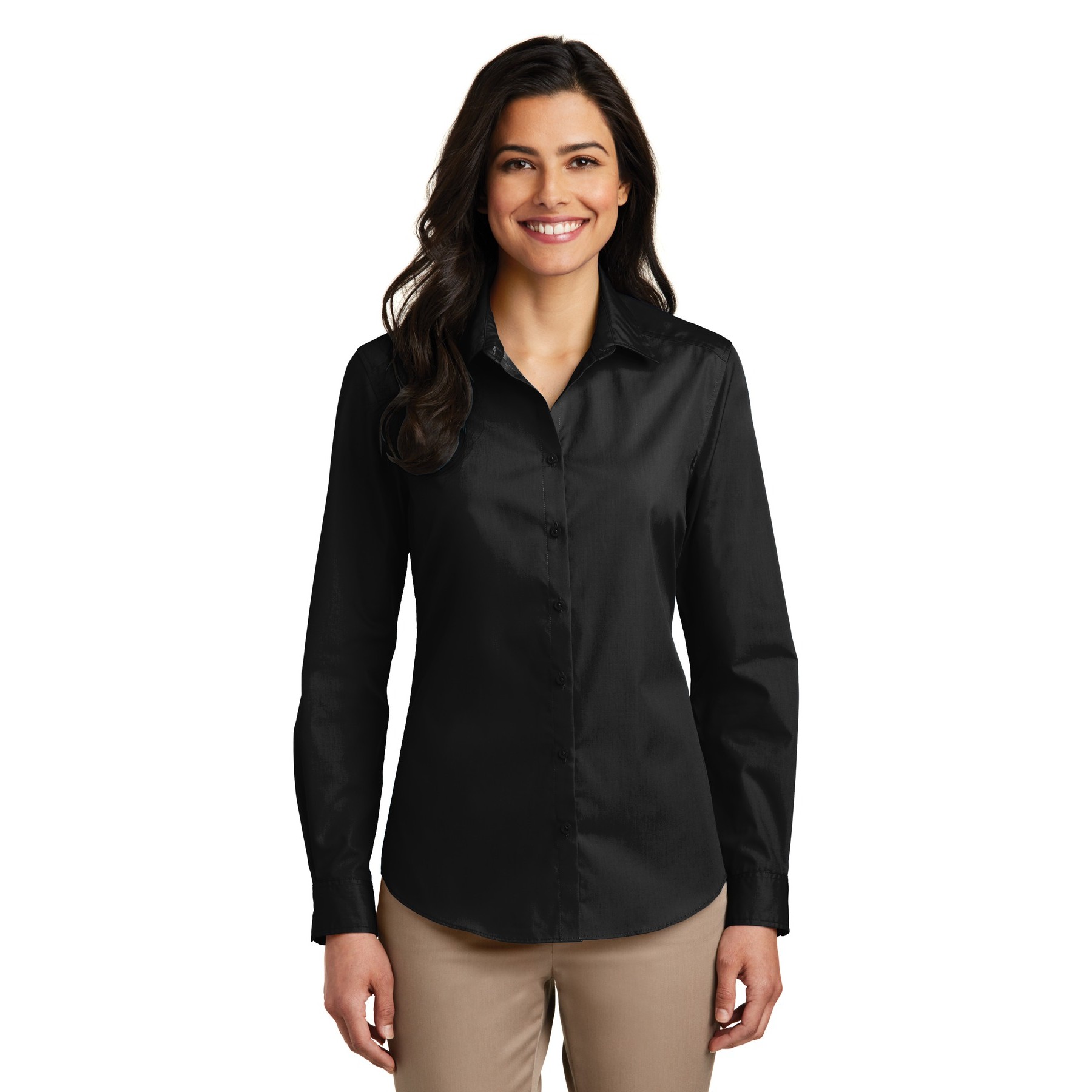 Women's Long Sleeve Carefree Poplin Shirt - Thumbnail Image