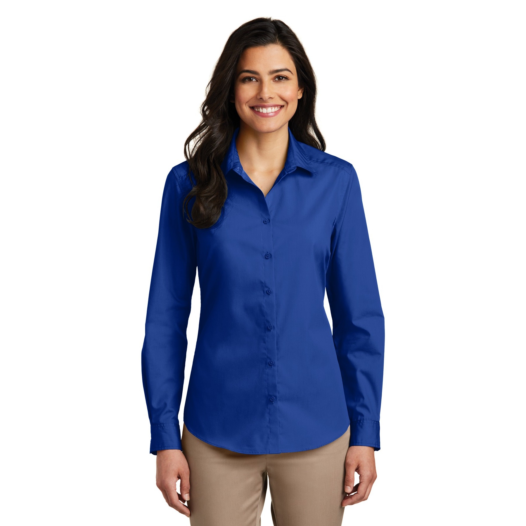 Women's Long Sleeve Carefree Poplin Shirt - Thumbnail Image