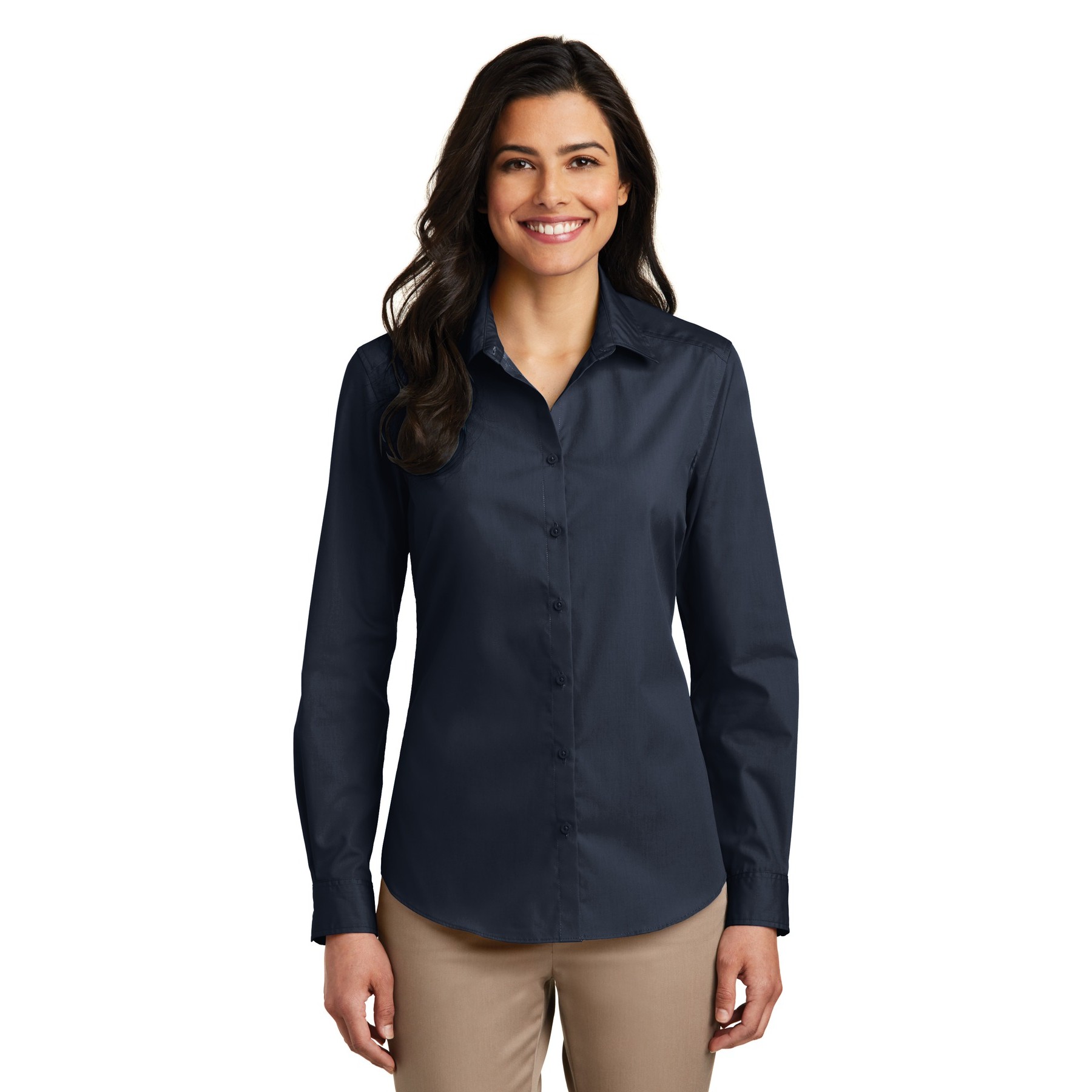 Women's Long Sleeve Carefree Poplin Shirt - Thumbnail Image