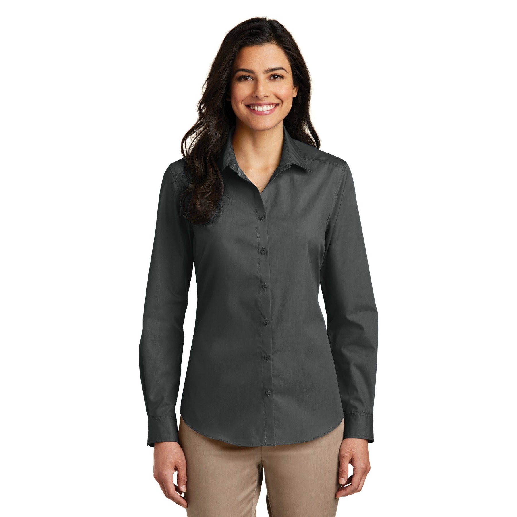 Women's Long Sleeve Carefree Poplin Shirt - Thumbnail Image