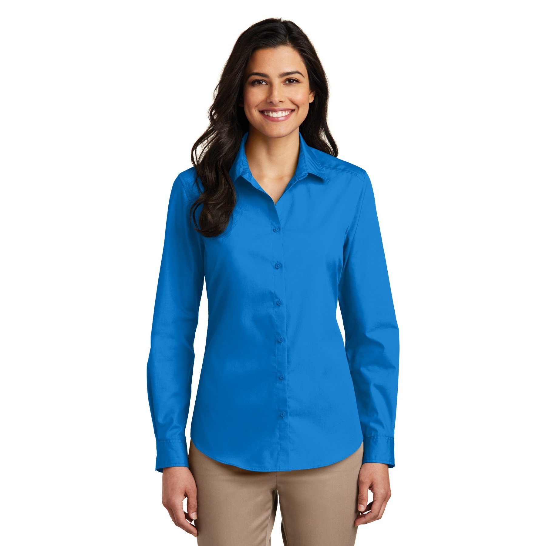Women's Long Sleeve Carefree Poplin Shirt - Thumbnail Image