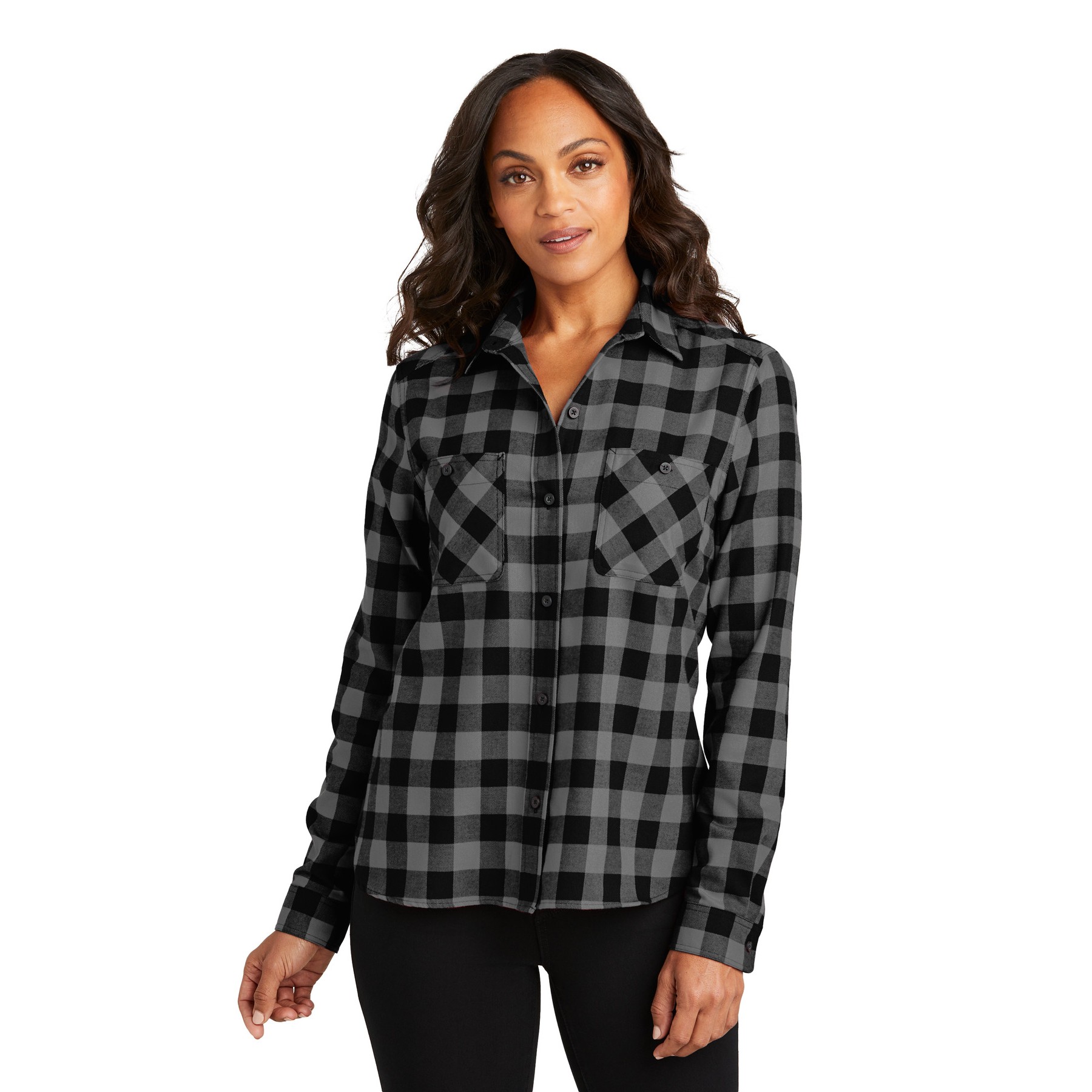 Women's Plaid Flannel Shirt - Main Image