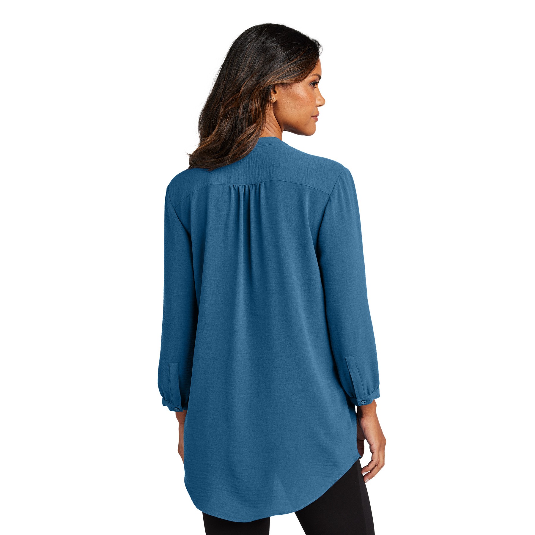 Women's 3/4-Sleeve Textured Crepe Tunic - Thumbnail Image