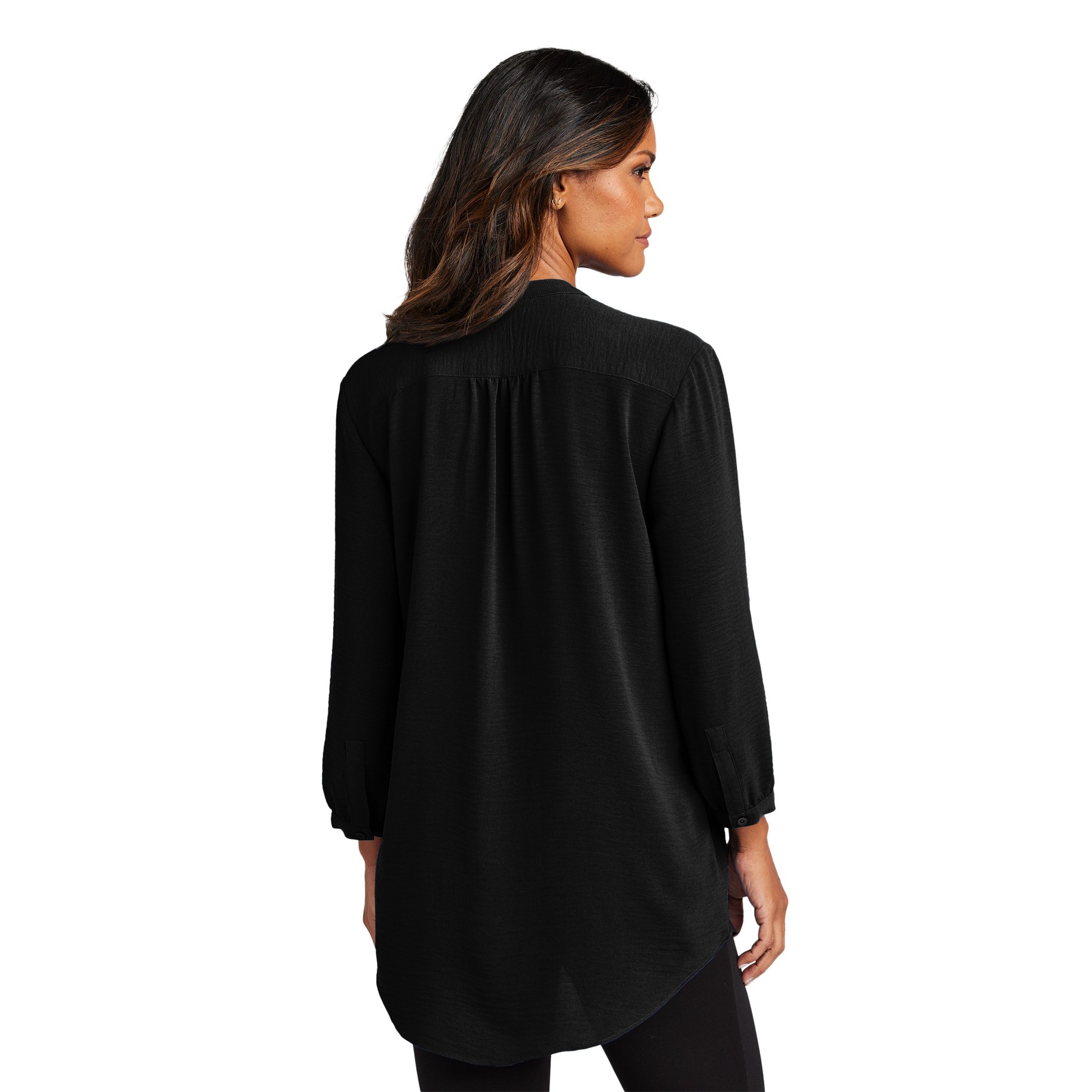 Women's 3/4-Sleeve Textured Crepe Tunic - Thumbnail Image