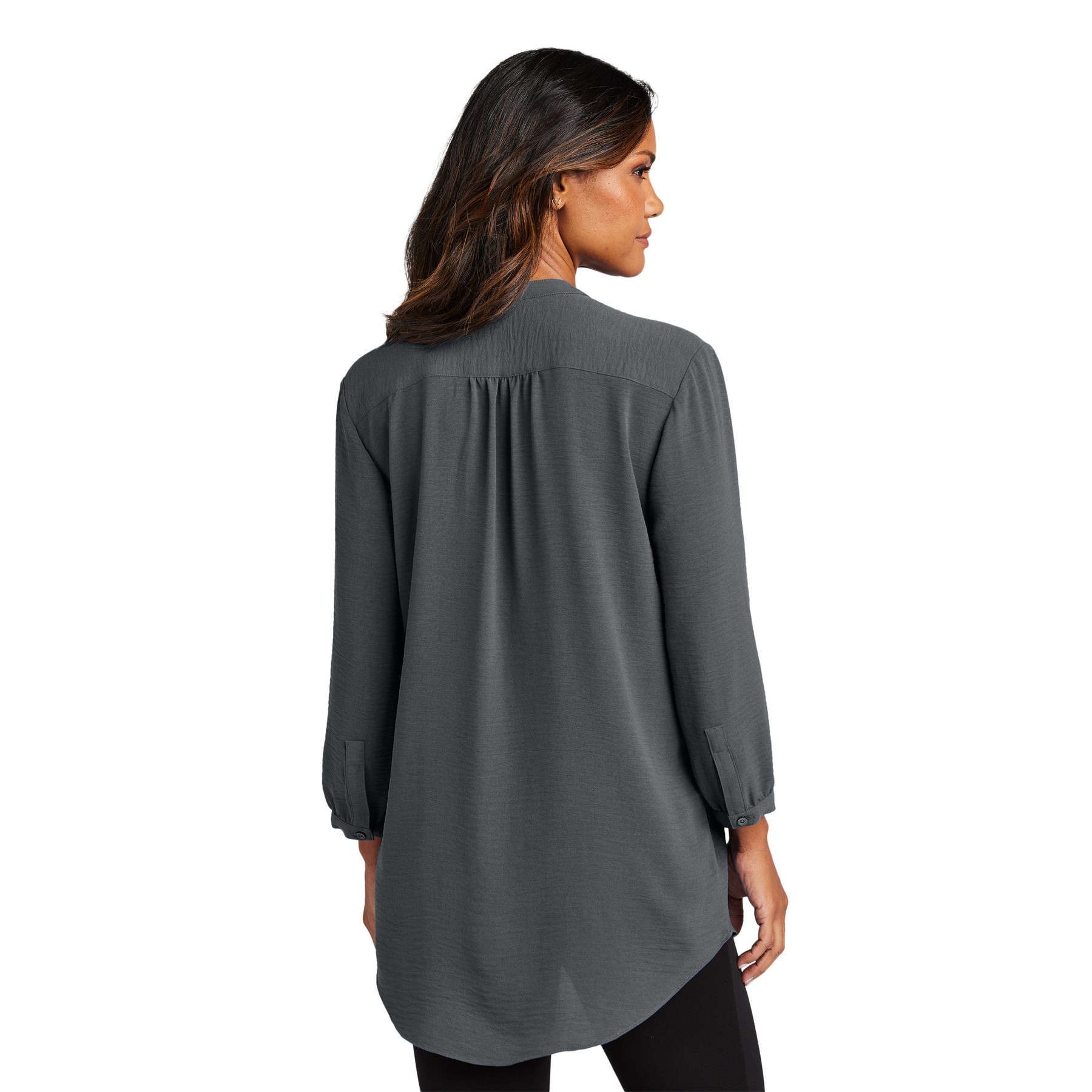 Women's 3/4-Sleeve Textured Crepe Tunic - Thumbnail Image