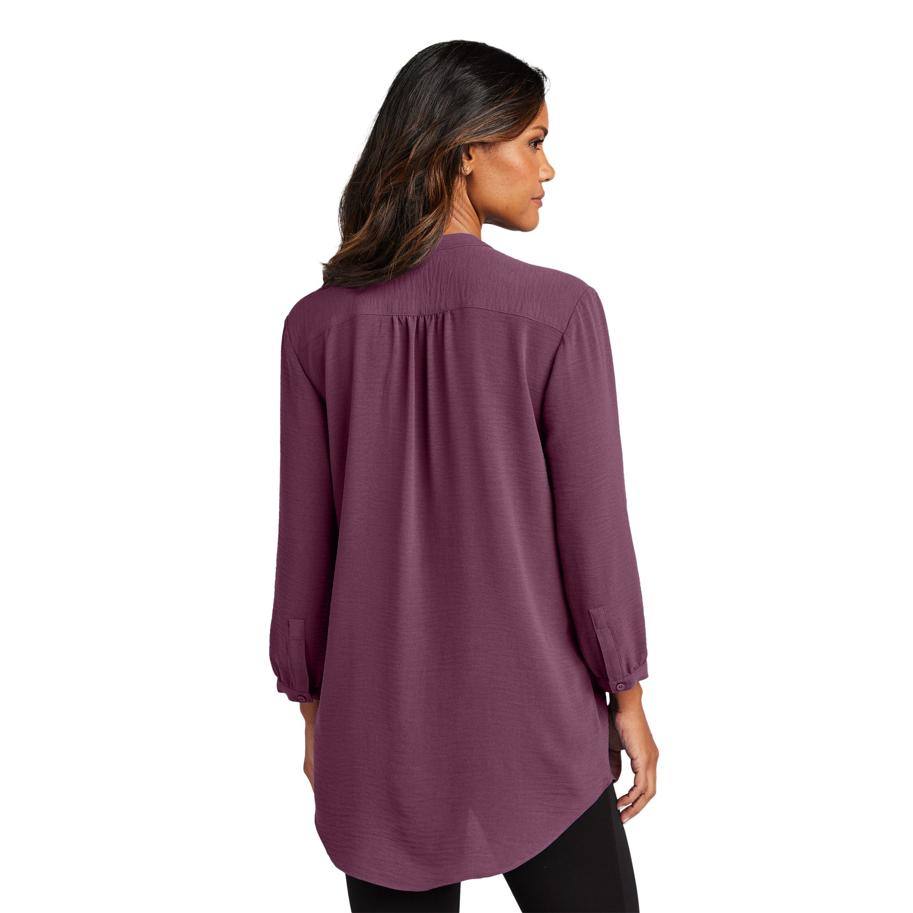 Women's 3/4-Sleeve Textured Crepe Tunic - Thumbnail Image