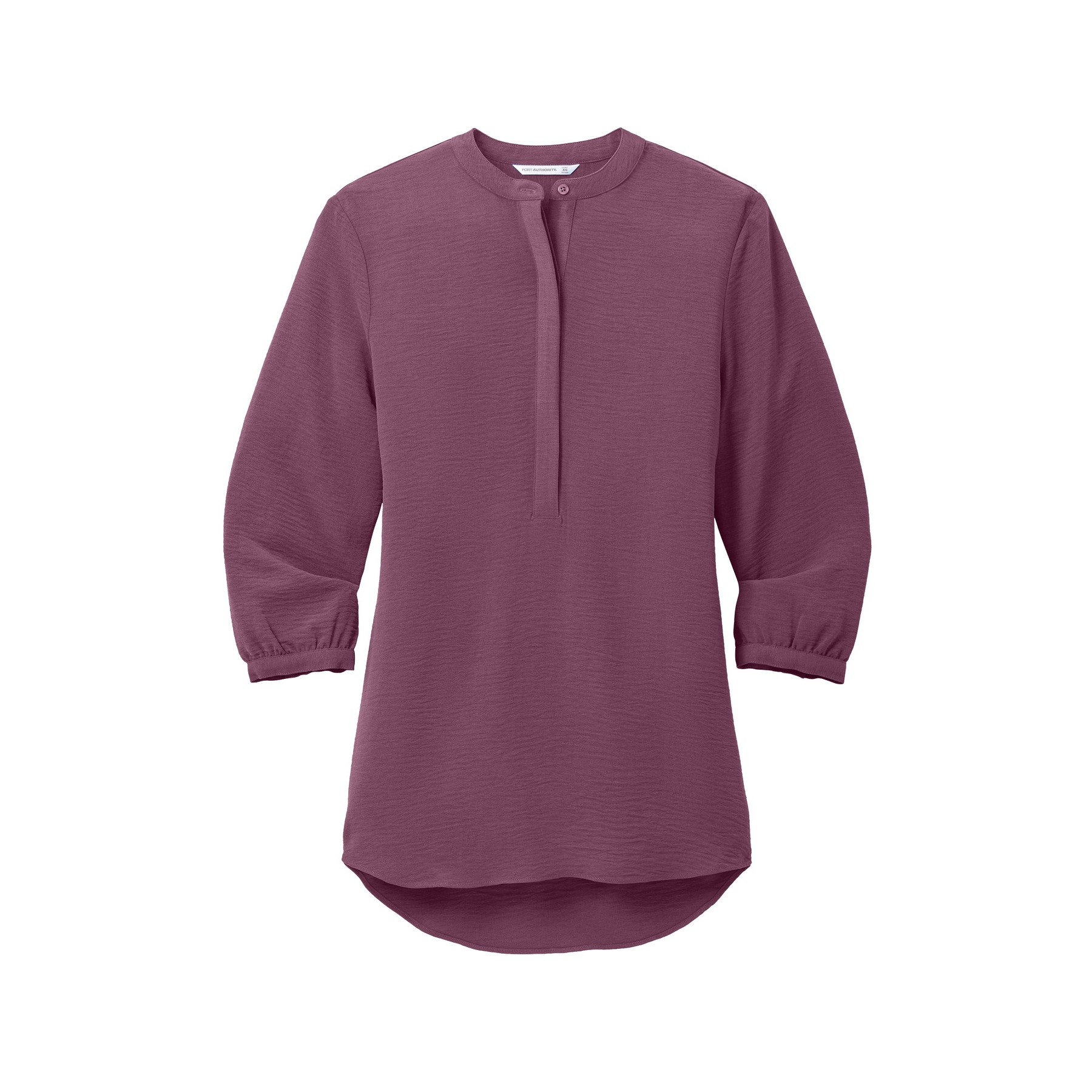 Women's 3/4-Sleeve Textured Crepe Tunic - Thumbnail Image