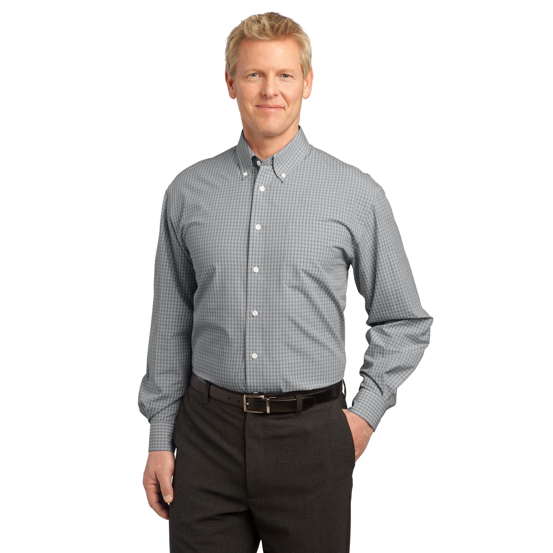 Plaid Pattern Easy Care Shirt - Thumbnail Image