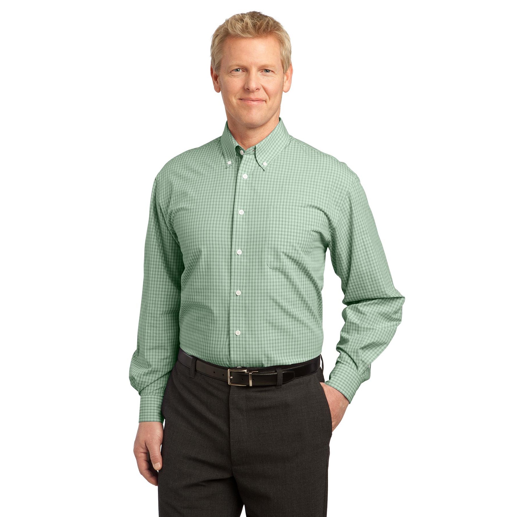 Plaid Pattern Easy Care Shirt - Thumbnail Image