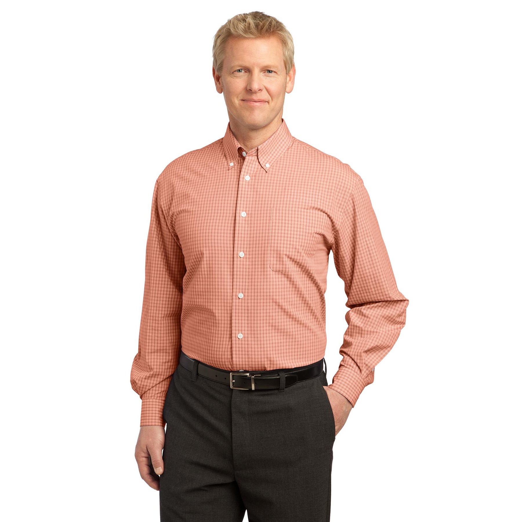 Plaid Pattern Easy Care Shirt - Thumbnail Image