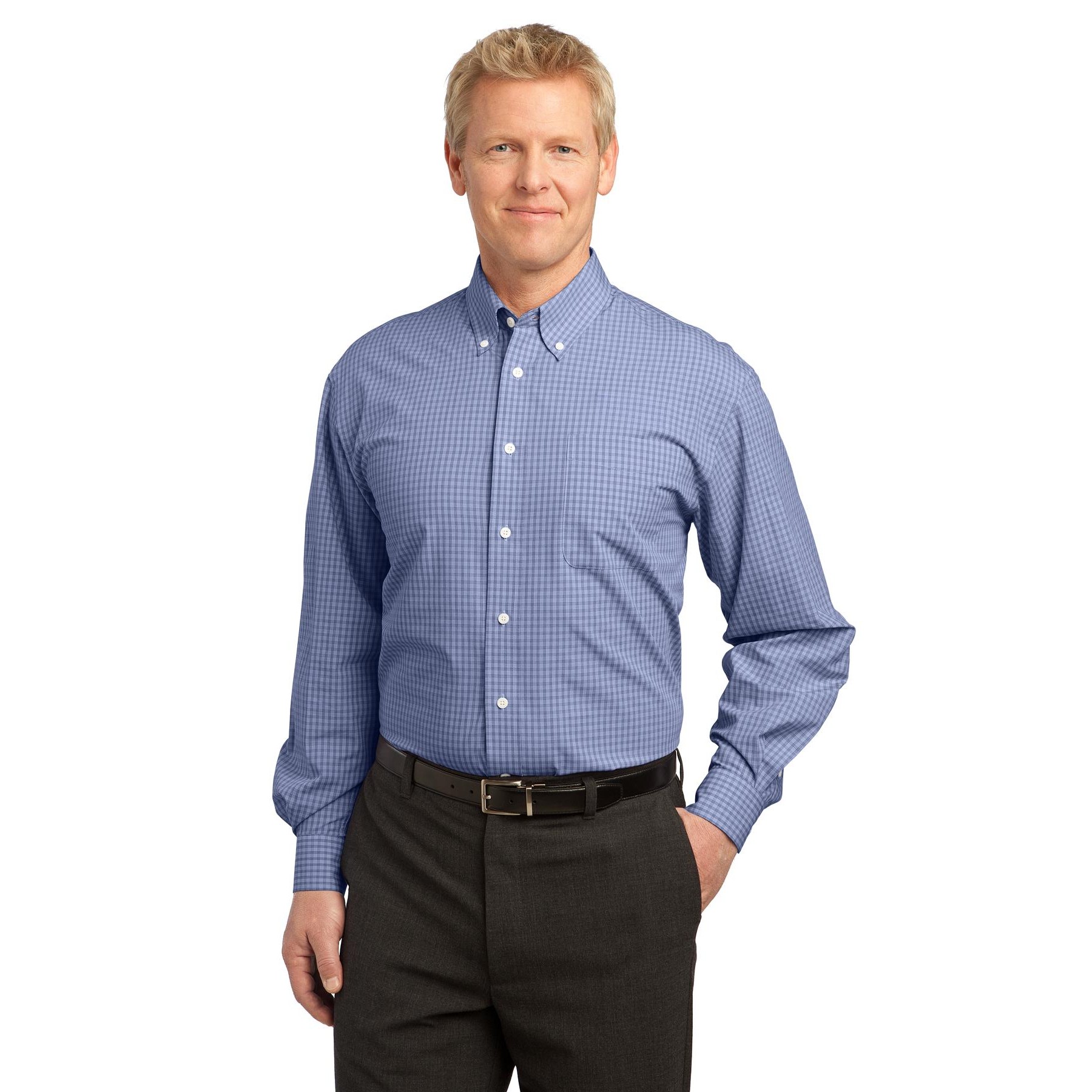 Plaid Pattern Easy Care Shirt - Thumbnail Image