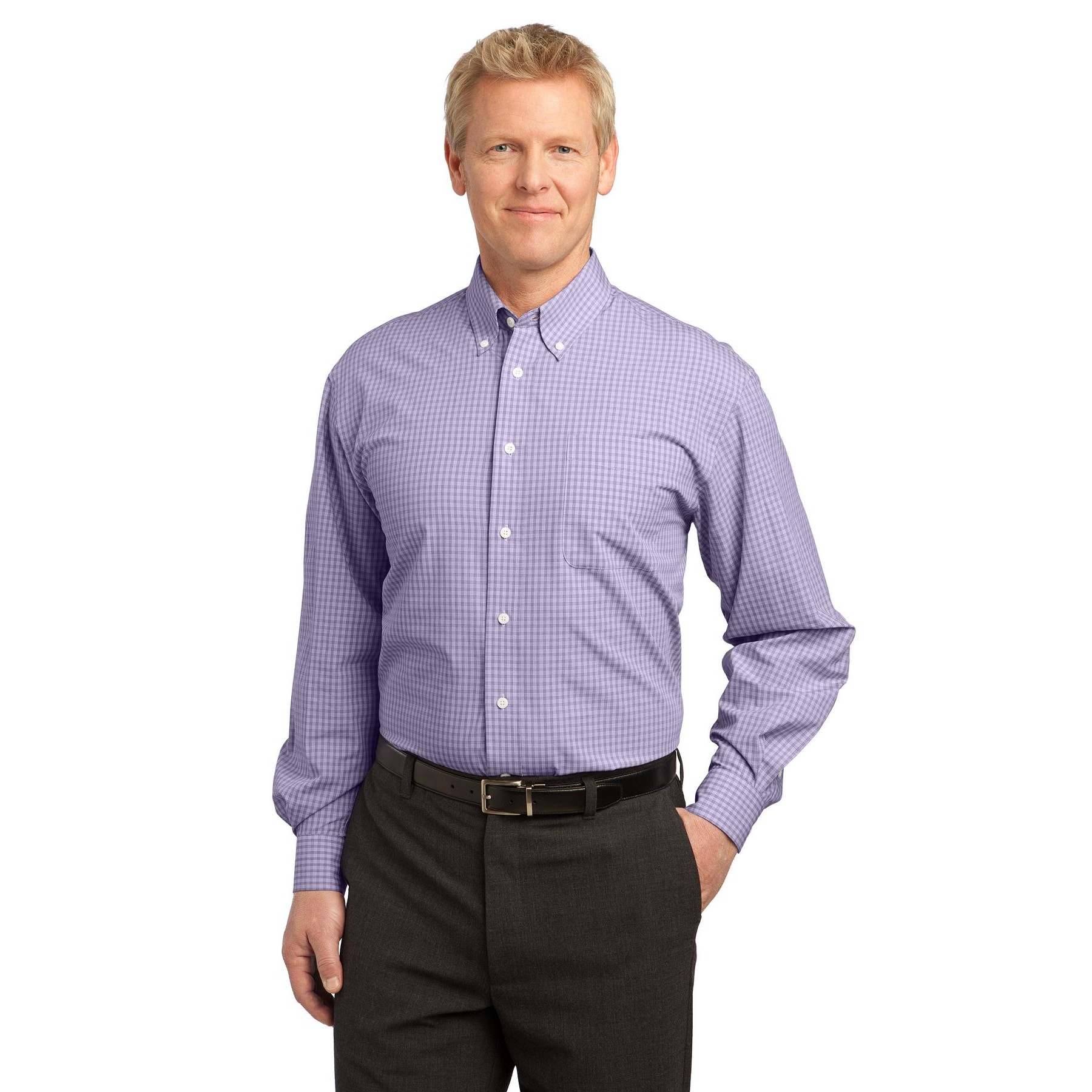 Plaid Pattern Easy Care Shirt - Thumbnail Image