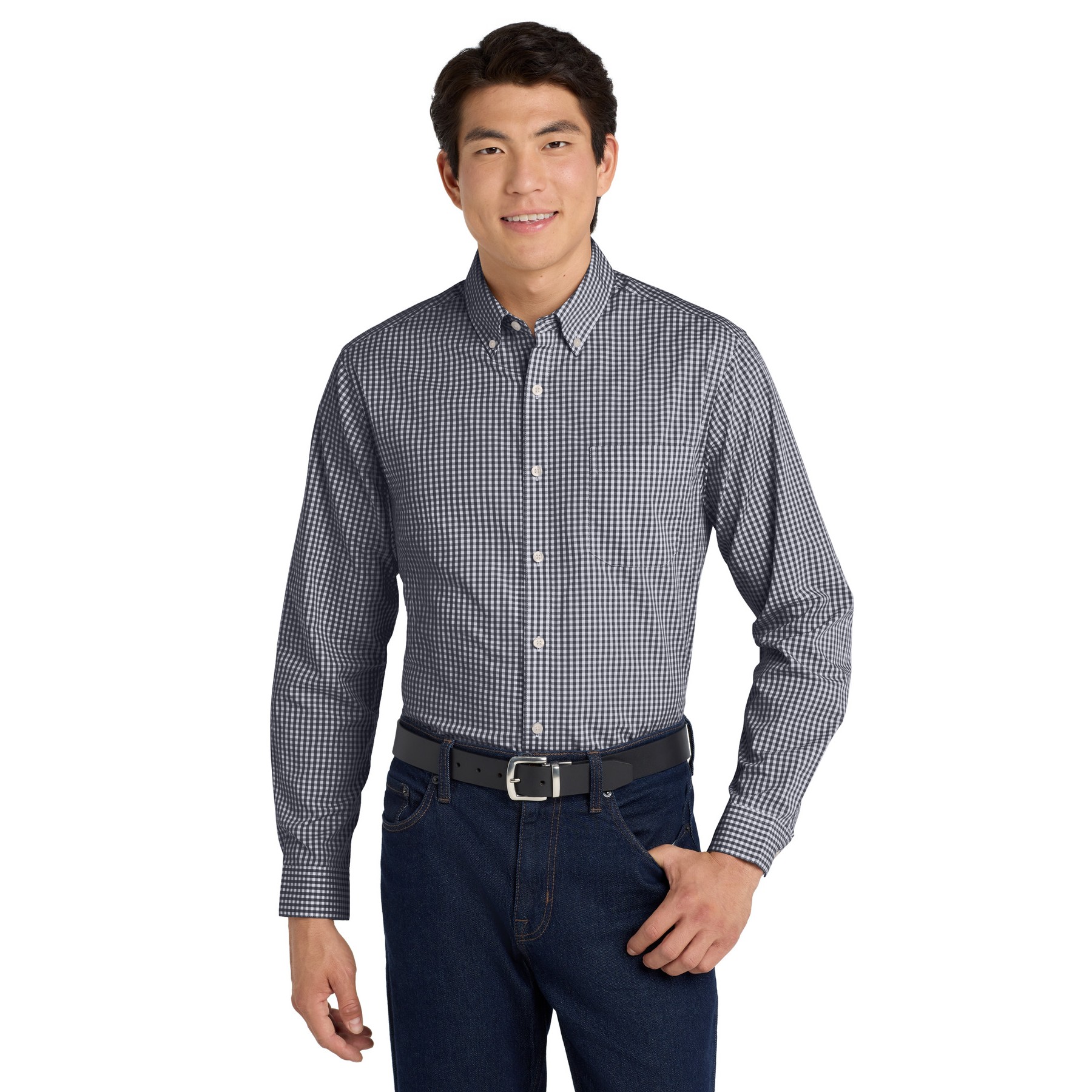 Broadcloth Gingham Easy Care Shirt - Main Image