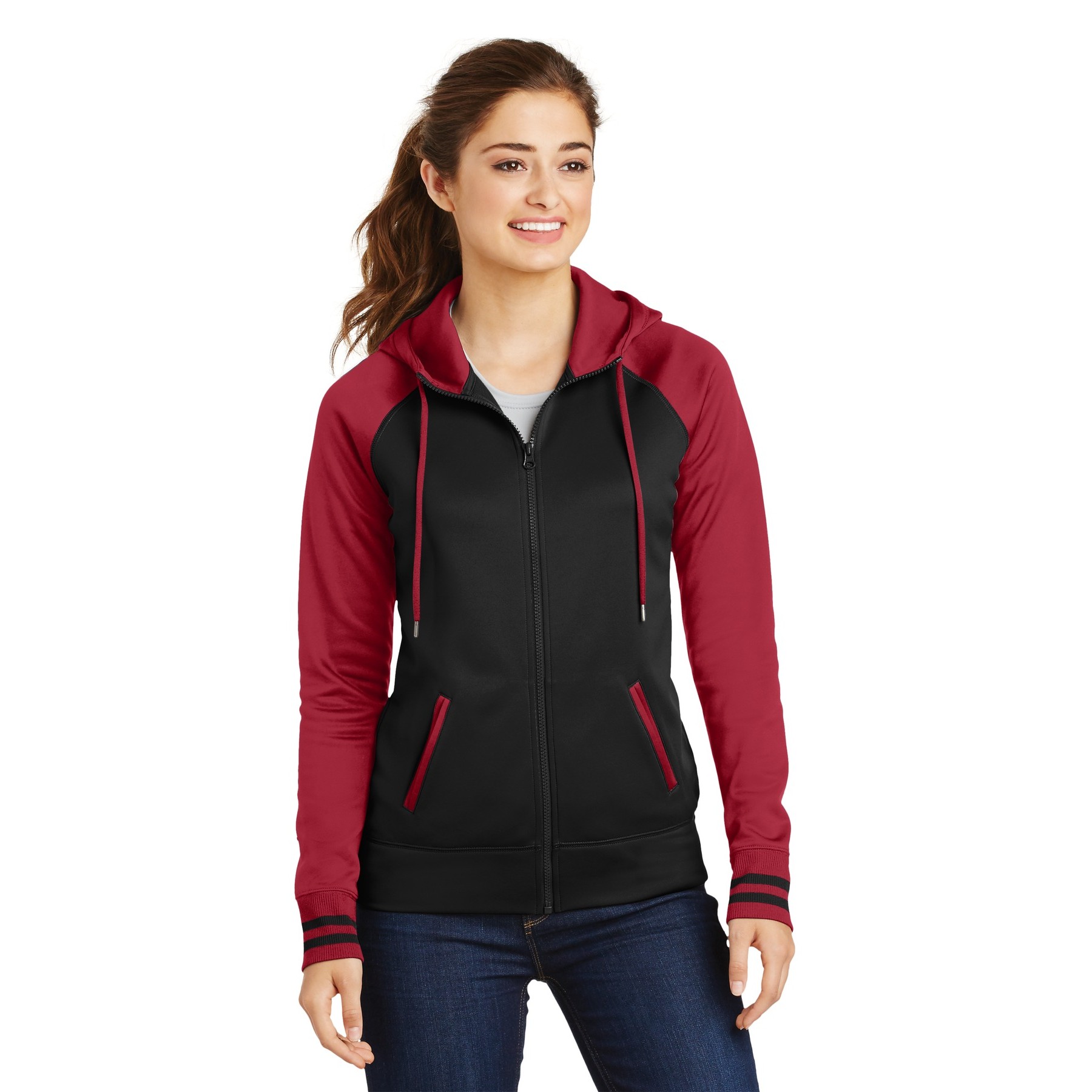 Women's Sport-Wick Varsity Fleece Full-Zip Hooded Jacket - Thumbnail Image