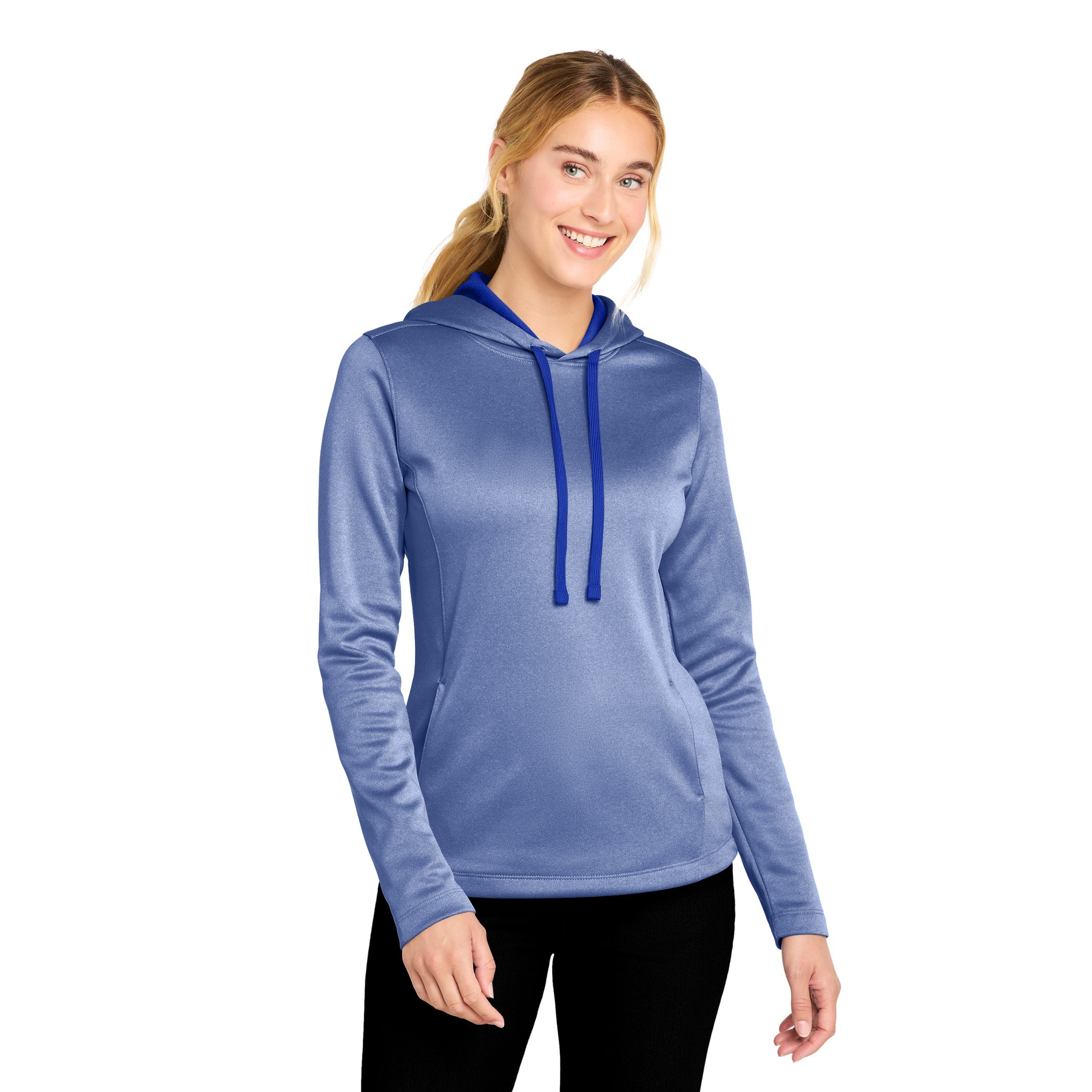 Women's PosiCharge Sport-Wick Heather Fleece Hooded Pullover - Thumbnail Image