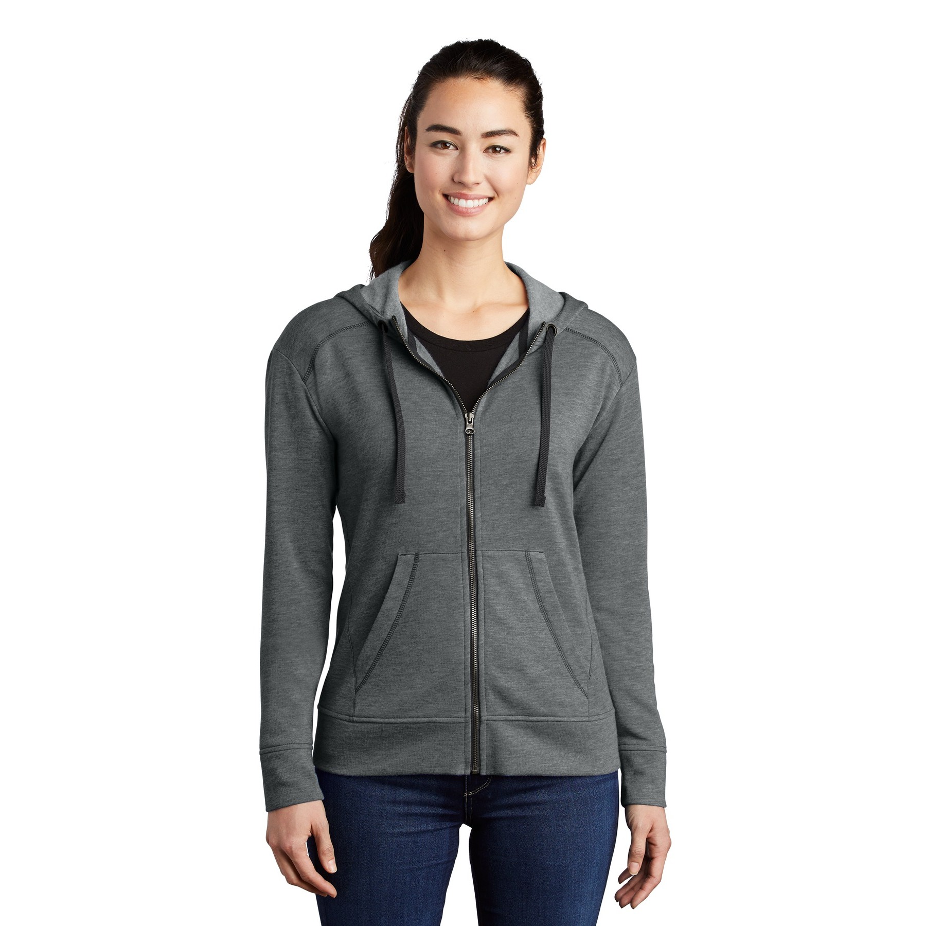 Women's PosiCharge Tri-Blend Wicking Fleece Full-Zip Hooded Jacket - Thumbnail Image
