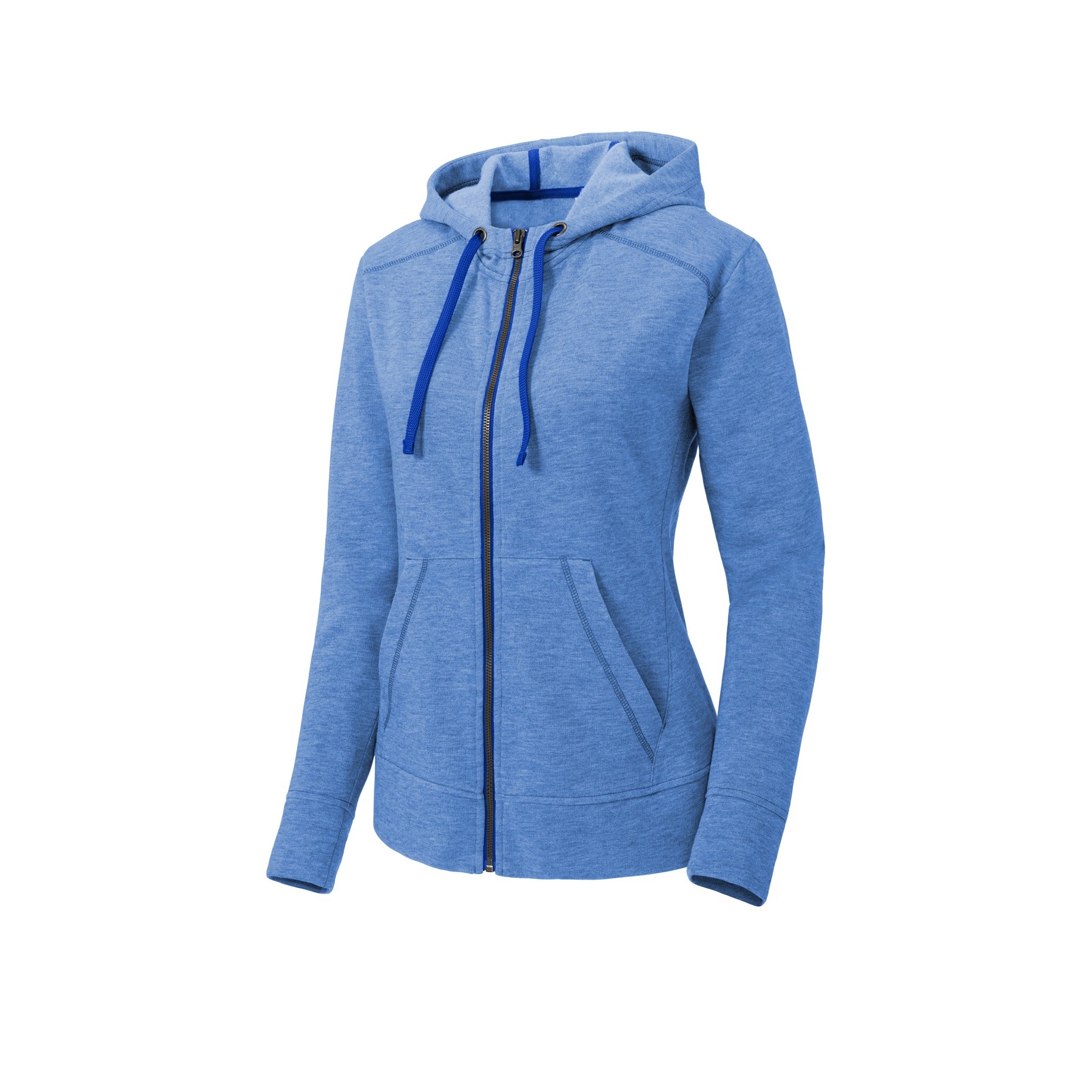 Women's PosiCharge Tri-Blend Wicking Fleece Full-Zip Hooded Jacket - Thumbnail Image