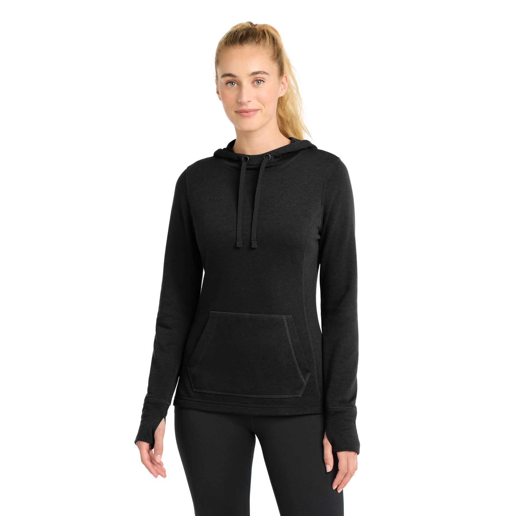 Women's PosiCharge Tri-Blend Wicking Fleece Hooded Pullover - Thumbnail Image