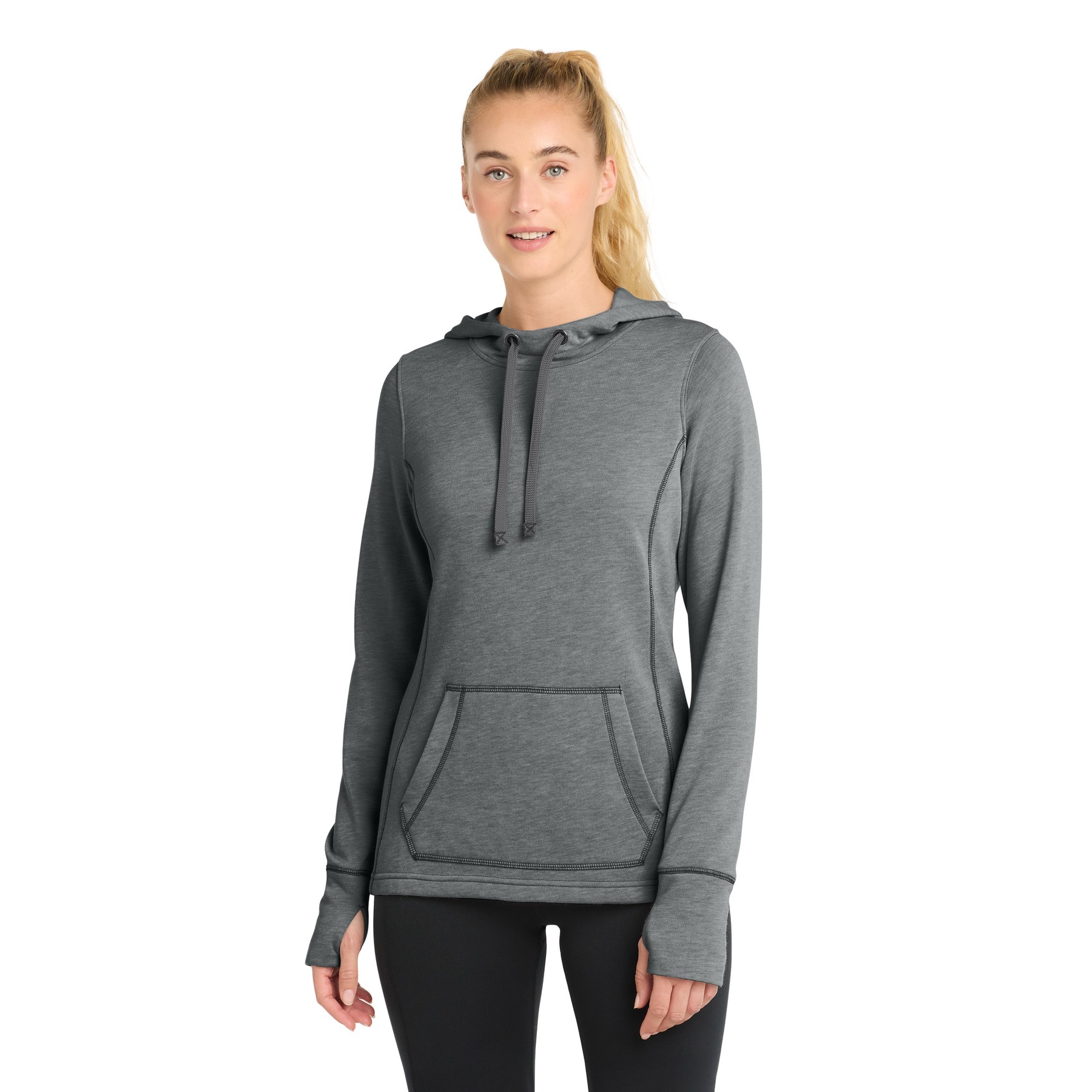 Women's PosiCharge Tri-Blend Wicking Fleece Hooded Pullover - Thumbnail Image