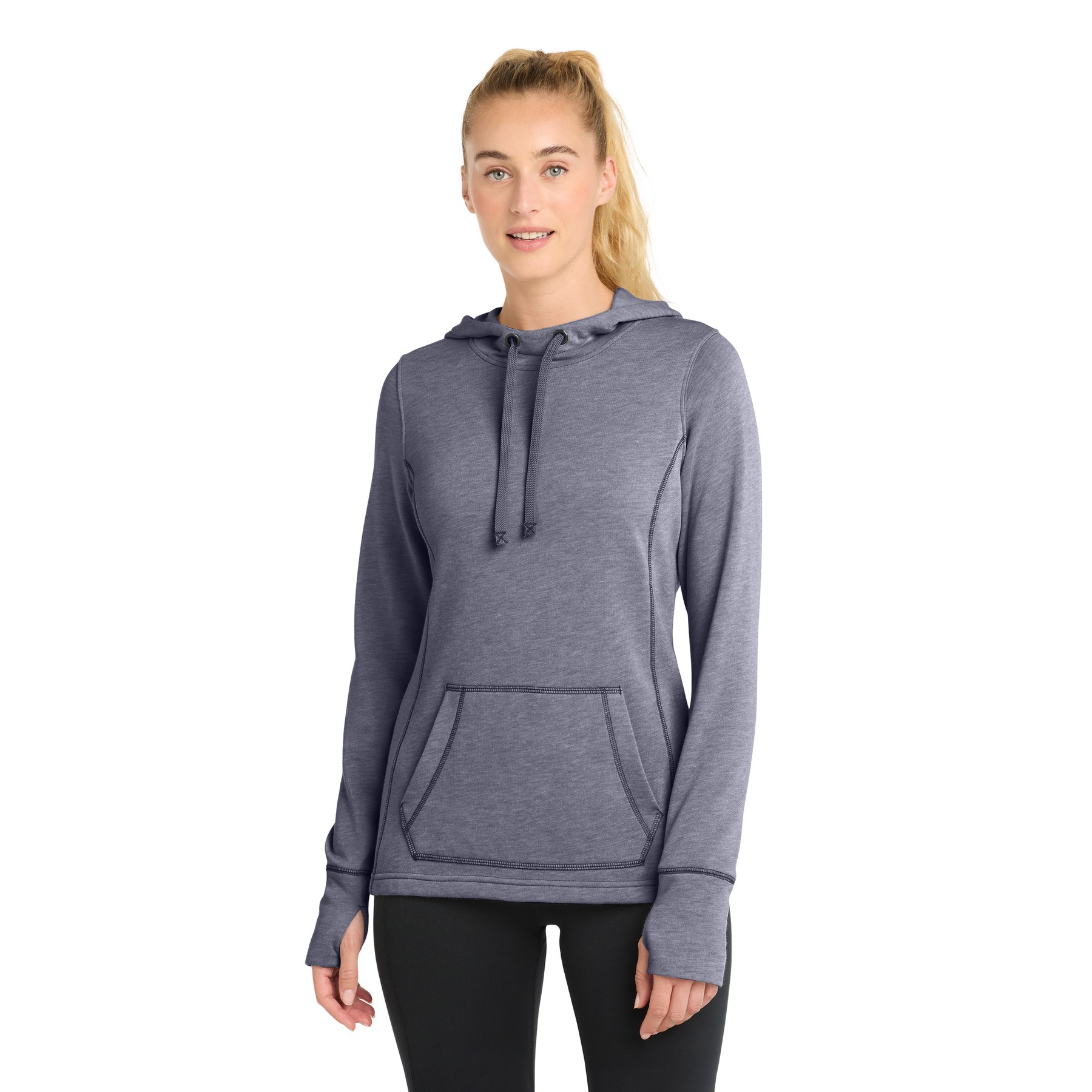 Women's PosiCharge Tri-Blend Wicking Fleece Hooded Pullover - Thumbnail Image