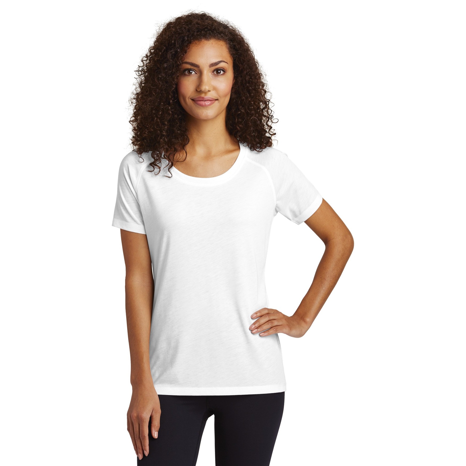 Women's PosiCharge Tri-Blend Wicking Scoop Neck Raglan Tee - Main Image