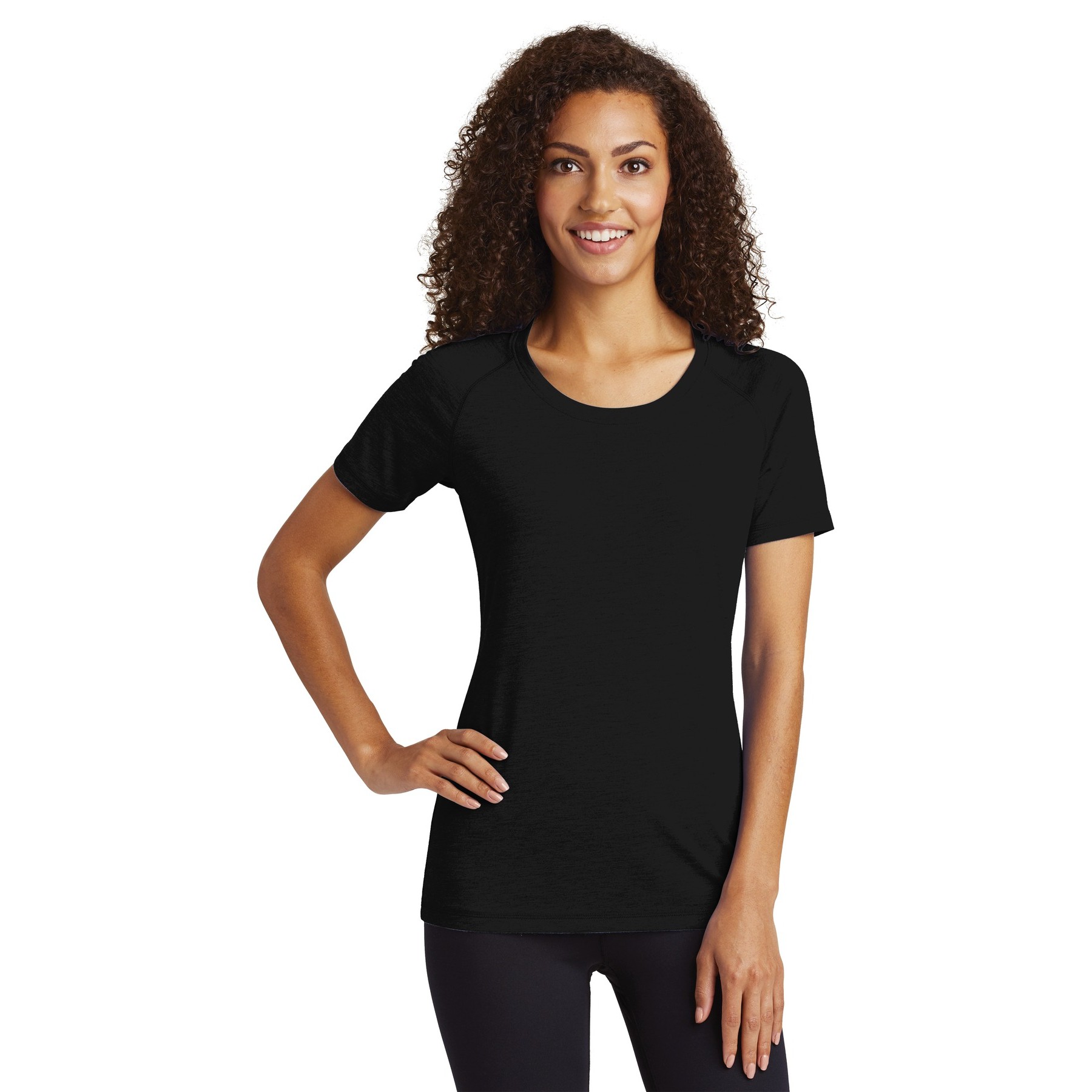 Women's PosiCharge Tri-Blend Wicking Scoop Neck Raglan Tee - Thumbnail Image