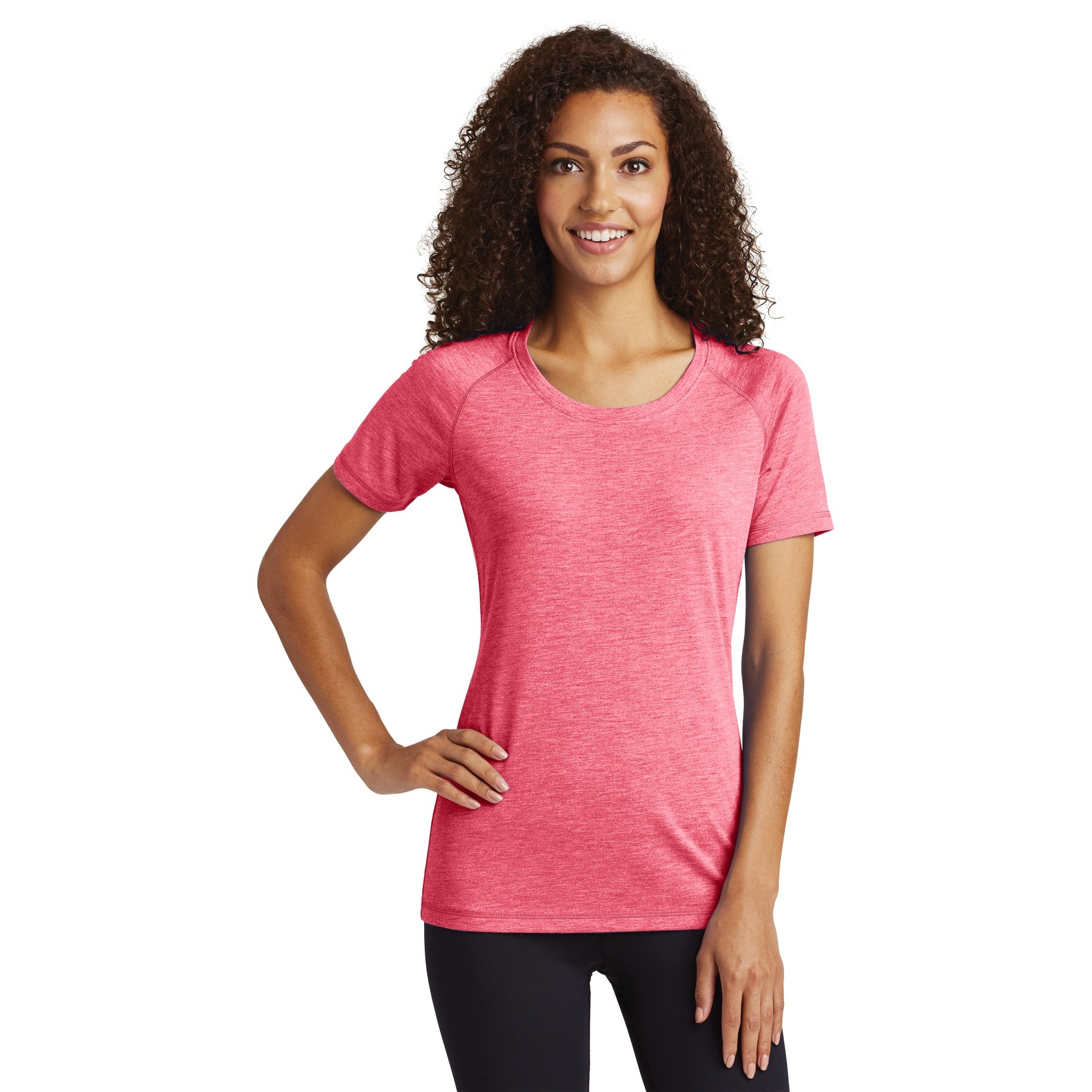 Women's PosiCharge Tri-Blend Wicking Scoop Neck Raglan Tee - Thumbnail Image
