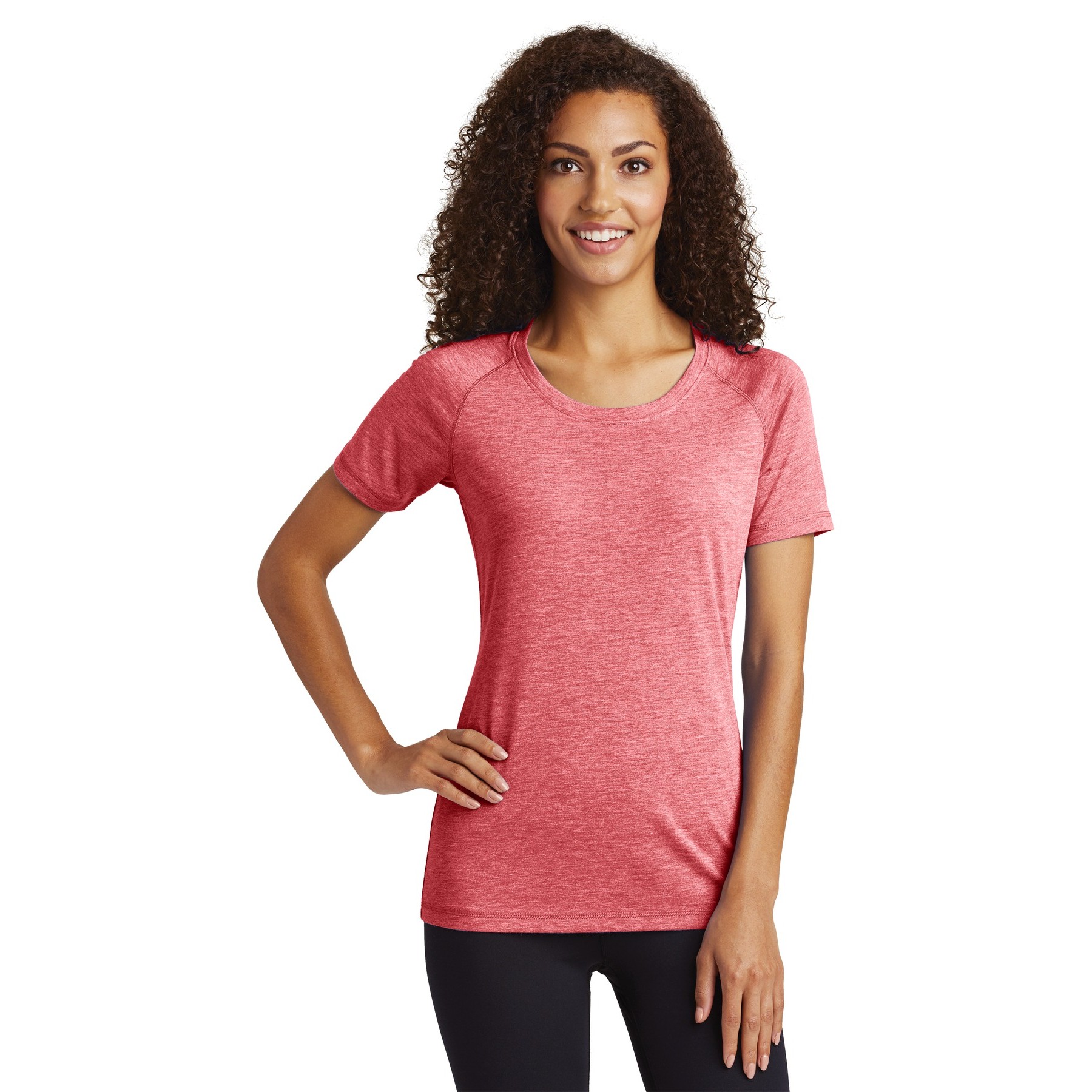 Women's PosiCharge Tri-Blend Wicking Scoop Neck Raglan Tee - Thumbnail Image