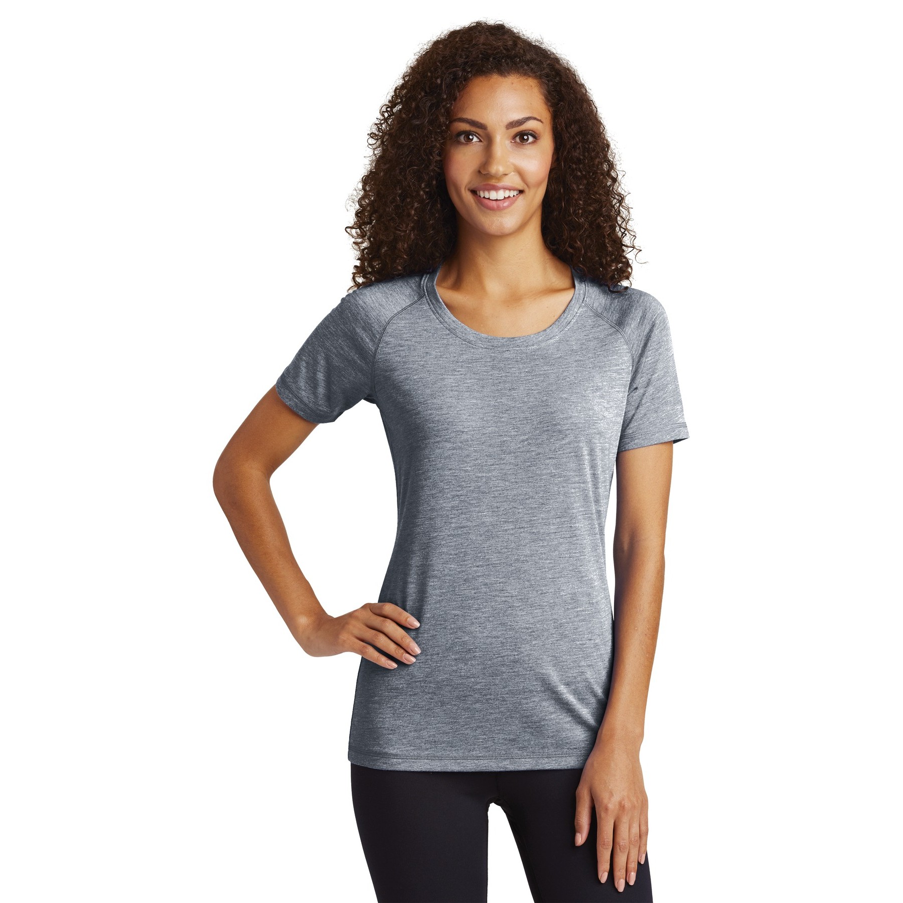 Women's PosiCharge Tri-Blend Wicking Scoop Neck Raglan Tee - Thumbnail Image