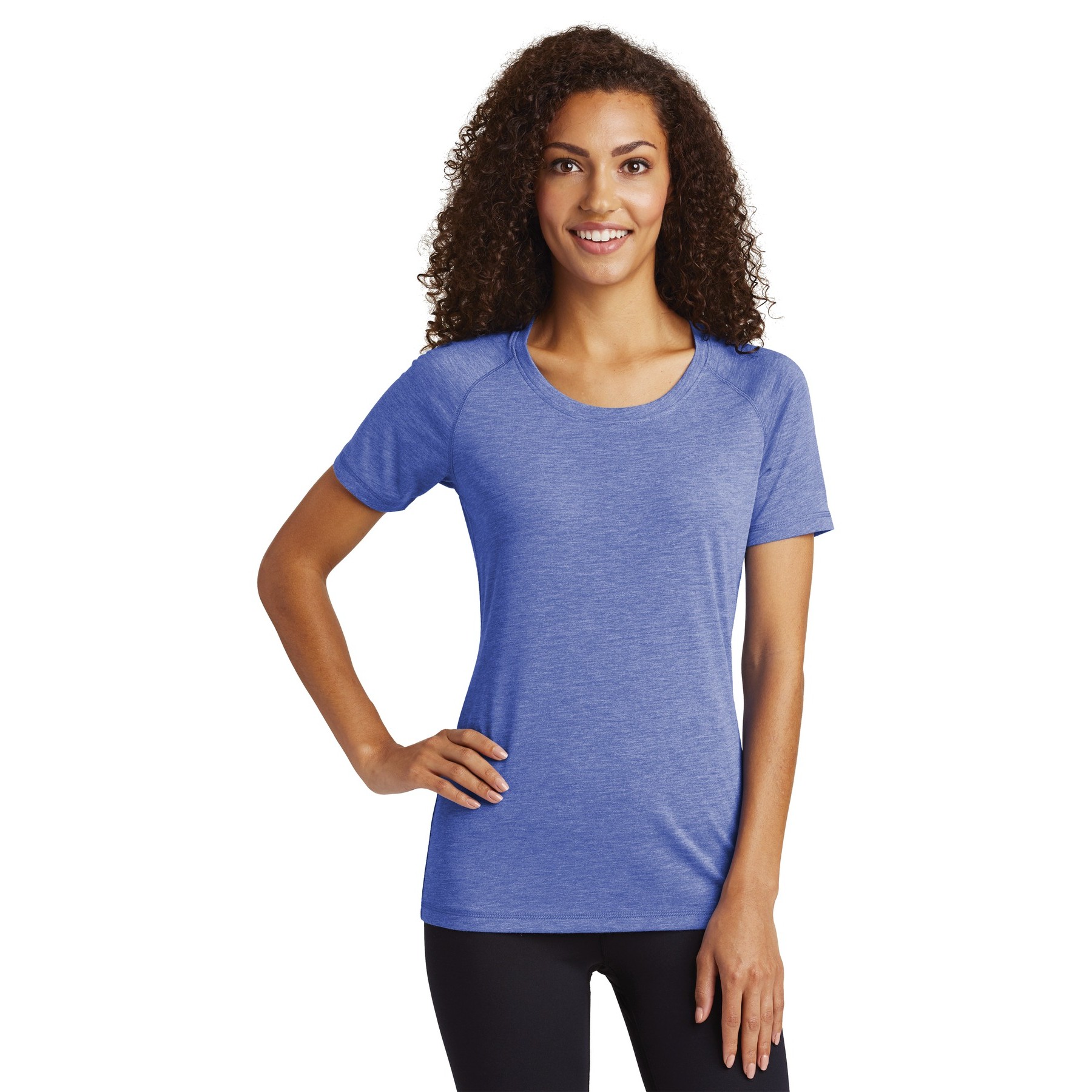 Women's PosiCharge Tri-Blend Wicking Scoop Neck Raglan Tee - Thumbnail Image