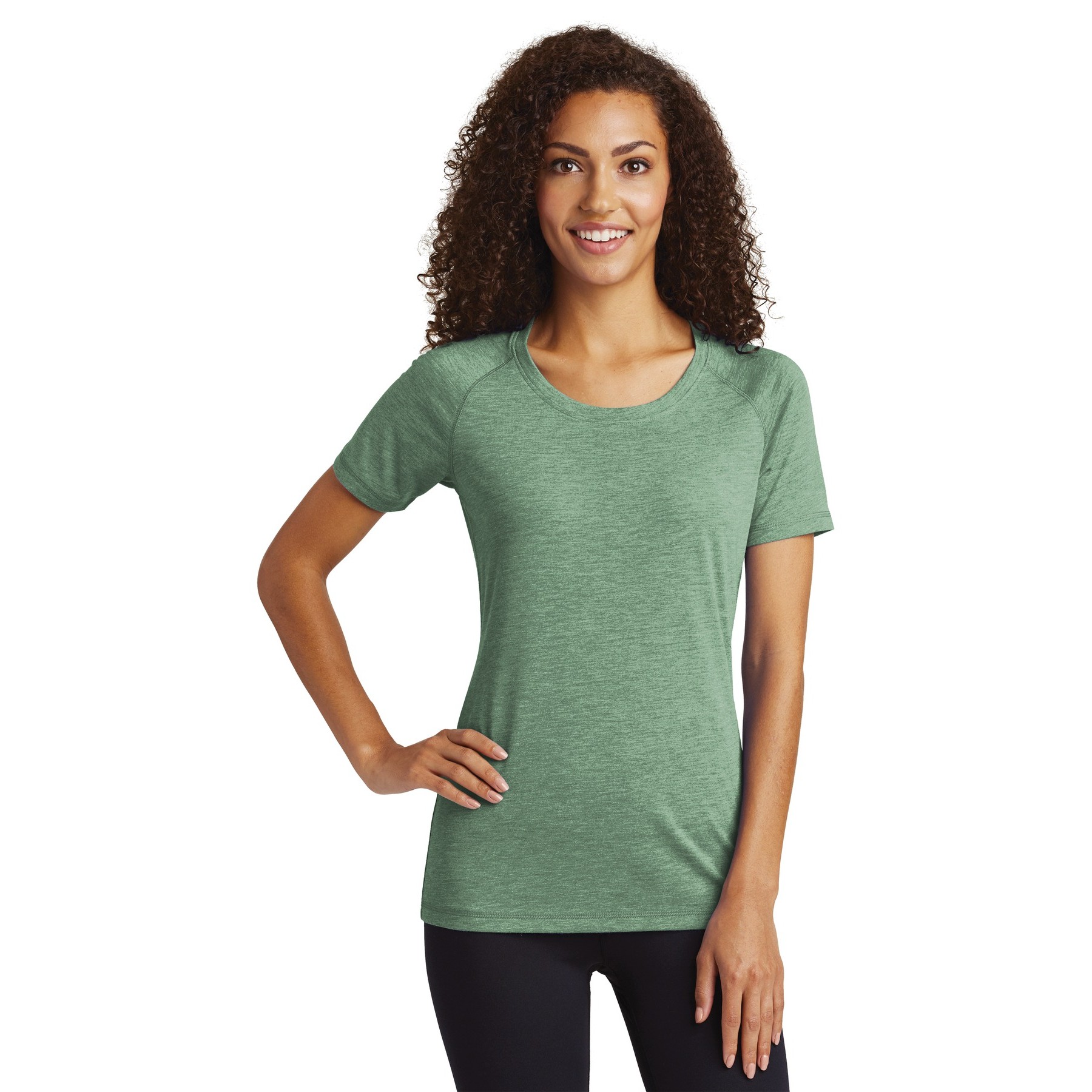 Women's PosiCharge Tri-Blend Wicking Scoop Neck Raglan Tee - Thumbnail Image