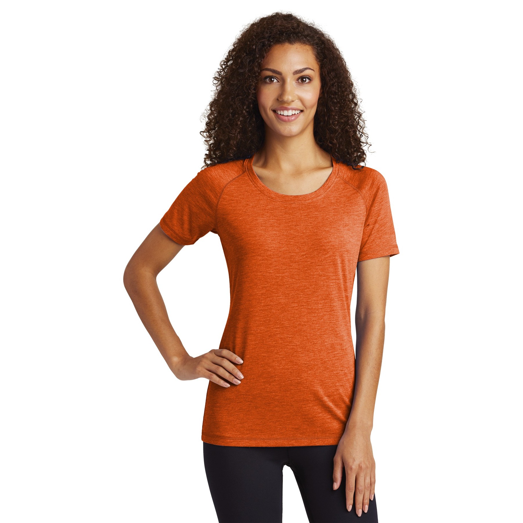 Women's PosiCharge Tri-Blend Wicking Scoop Neck Raglan Tee - Thumbnail Image