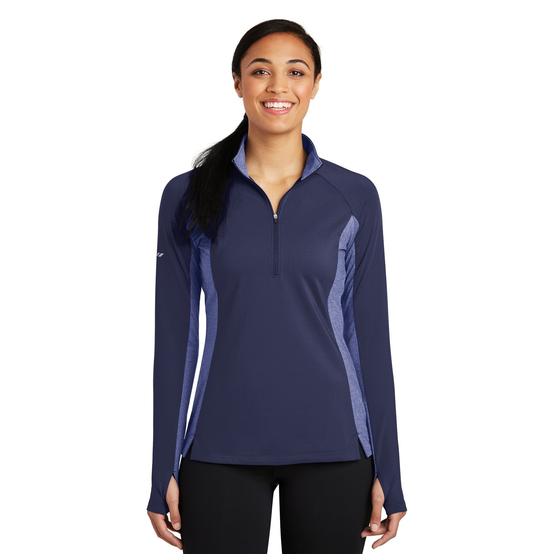 Women's Sport-Wick Stretch Contrast 1/4-Zip Pullover - Thumbnail Image