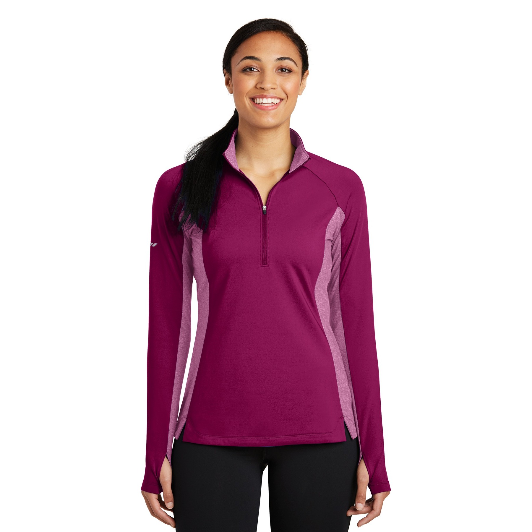 Women's Sport-Wick Stretch Contrast 1/4-Zip Pullover - Thumbnail Image